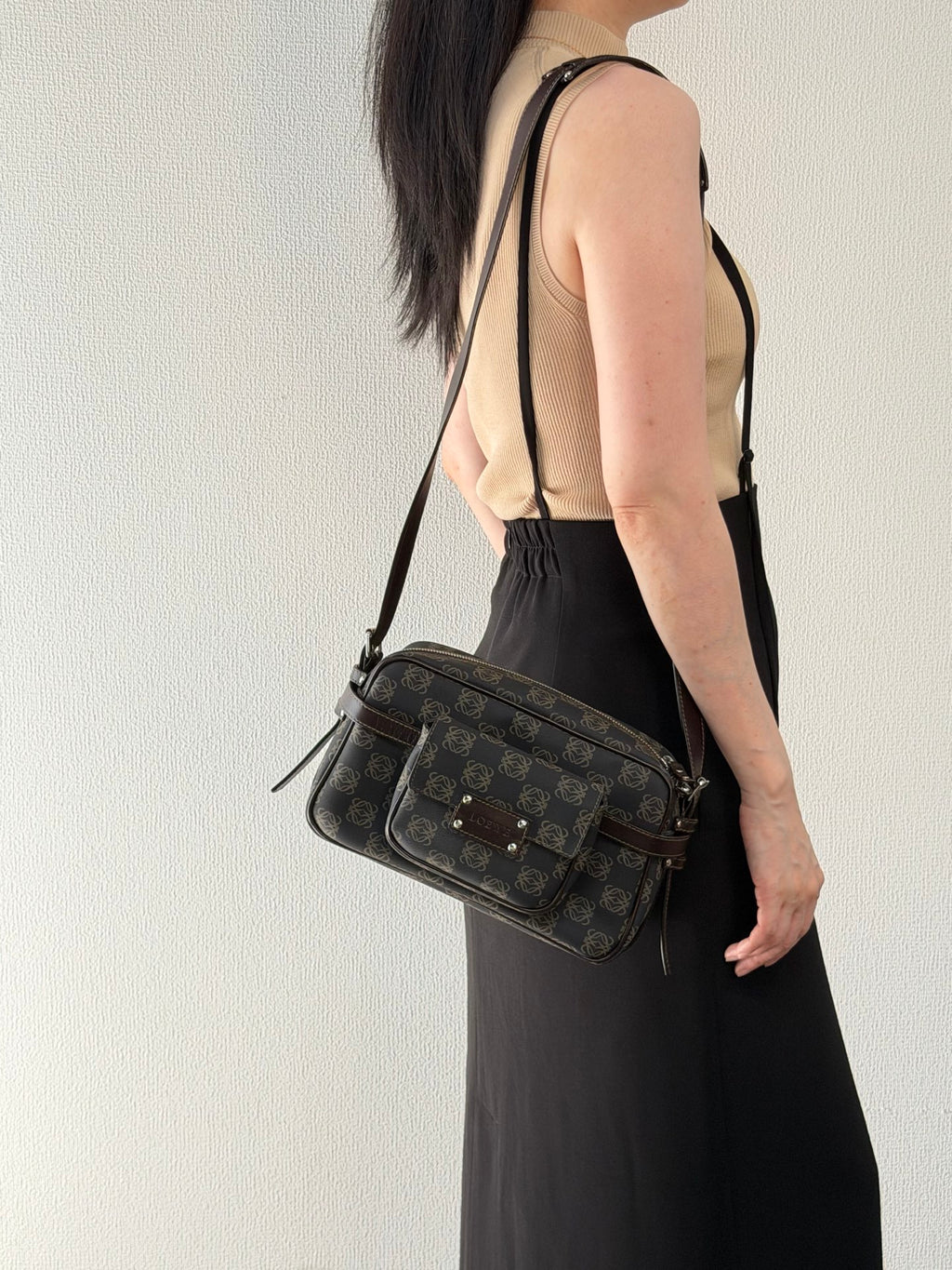 Loewe Repeat Anagram Coated Canvas Shoulder Bag and Pouch Set