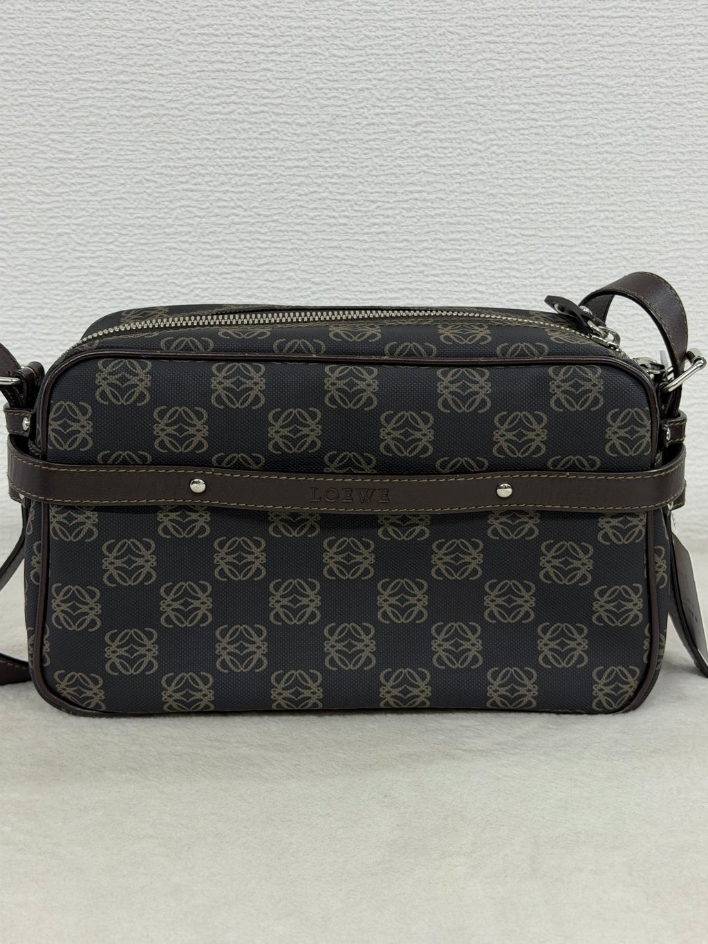 Loewe Repeat Anagram Coated Canvas Shoulder Bag and Pouch Set