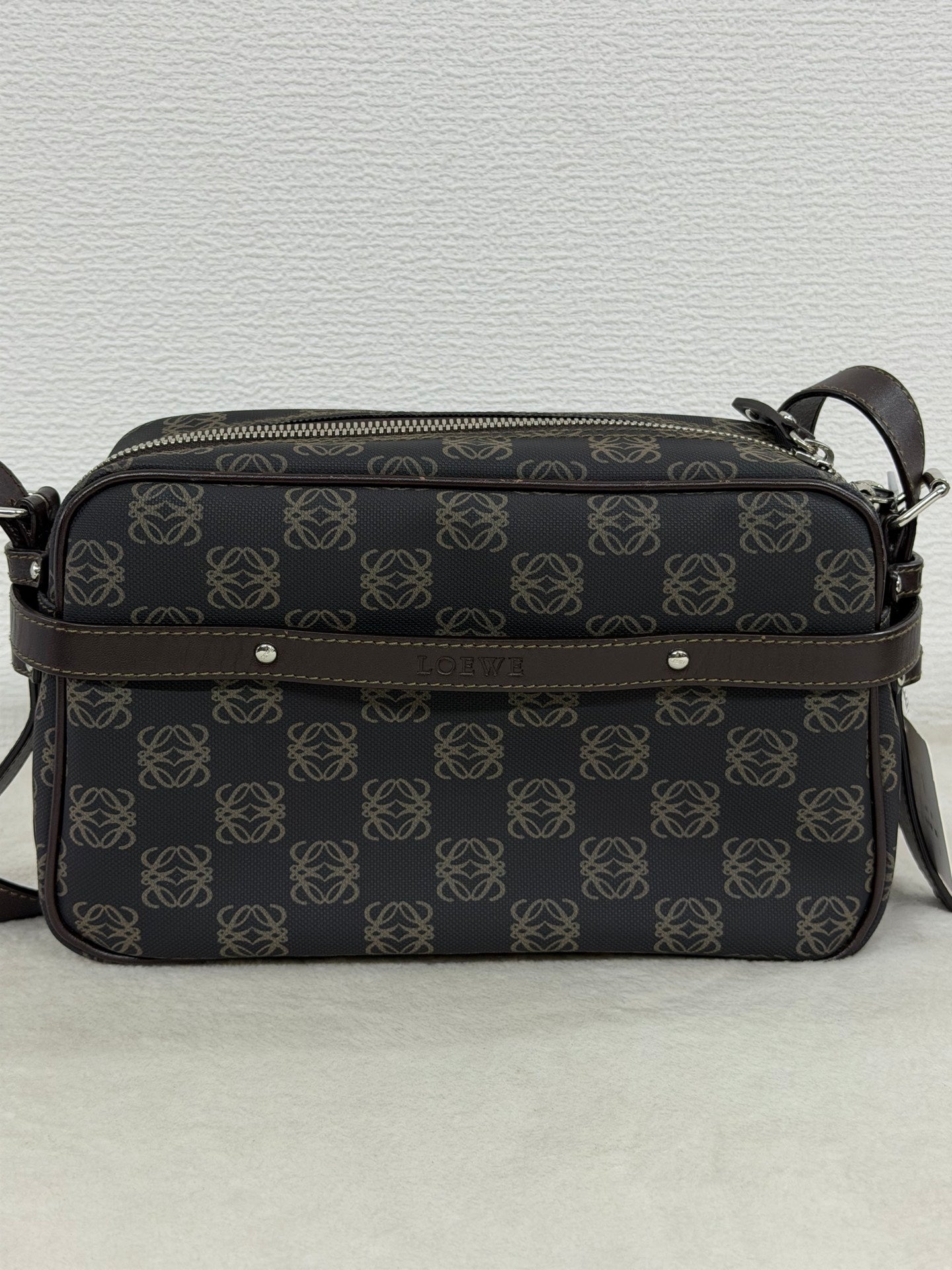 Loewe Repeat Anagram Coated Canvas Shoulder Bag and Pouch Set
