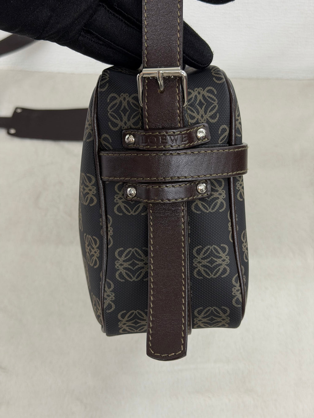 Loewe Repeat Anagram Coated Canvas Shoulder Bag and Pouch Set