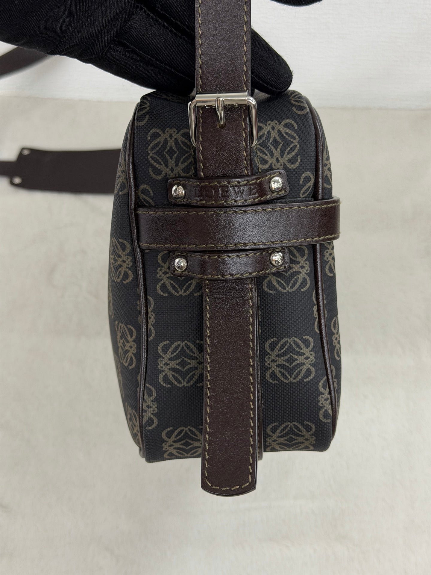 Loewe Repeat Anagram Coated Canvas Shoulder Bag and Pouch Set