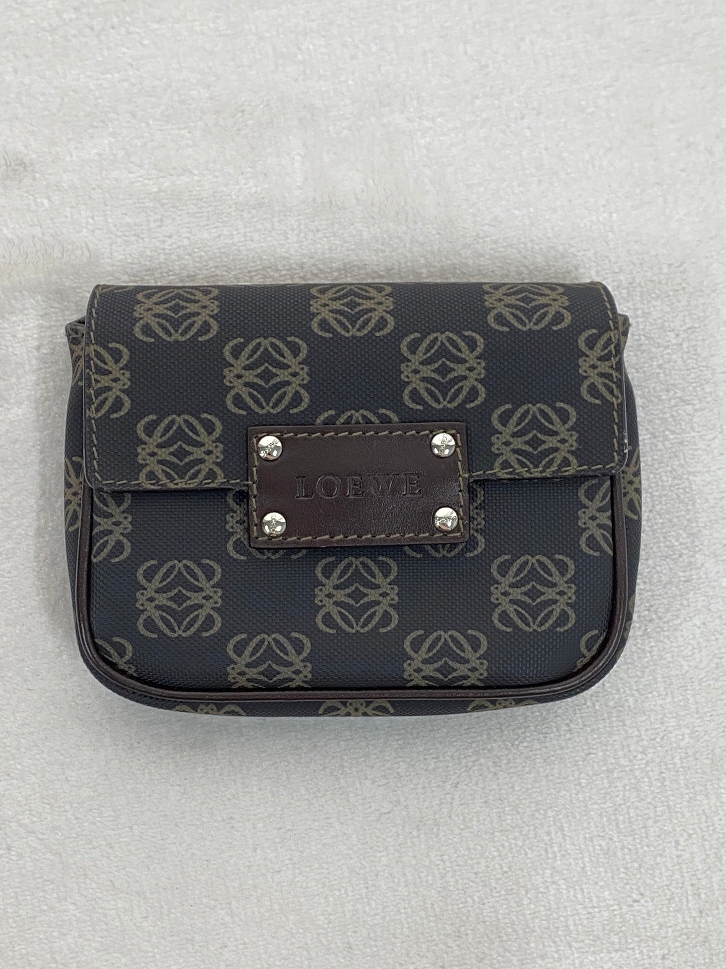 Loewe Repeat Anagram Coated Canvas Shoulder Bag and Pouch Set