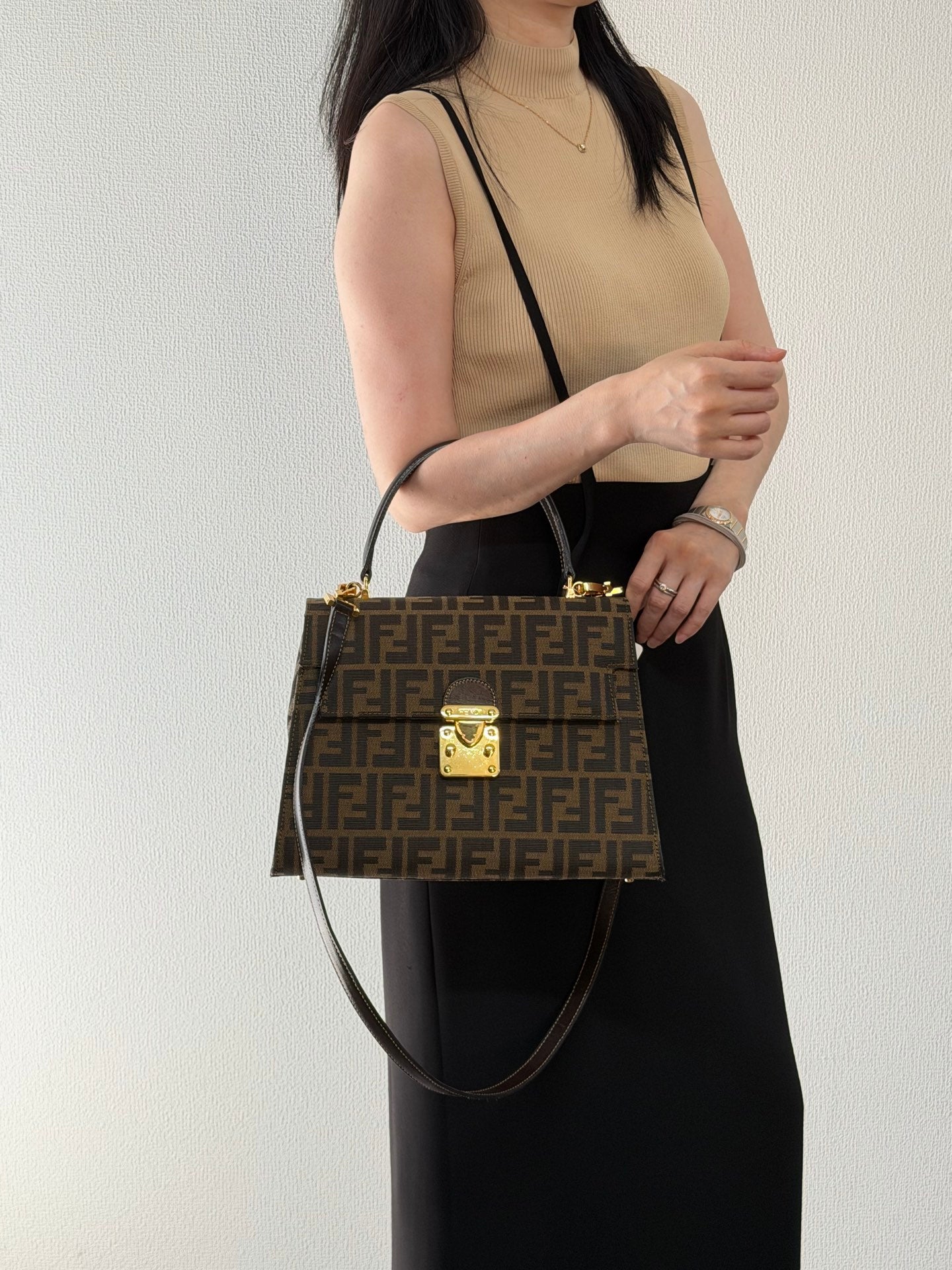 FENDI Zucca Kelly Shoulder Bag