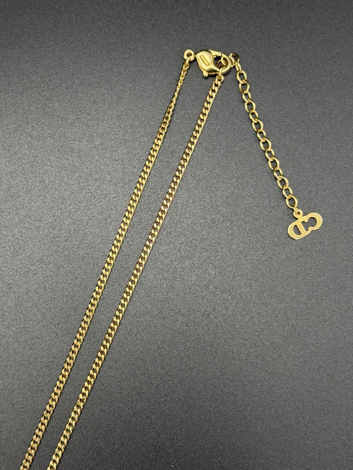 DIOR Vintage Necklace Enamel Rhinestone
