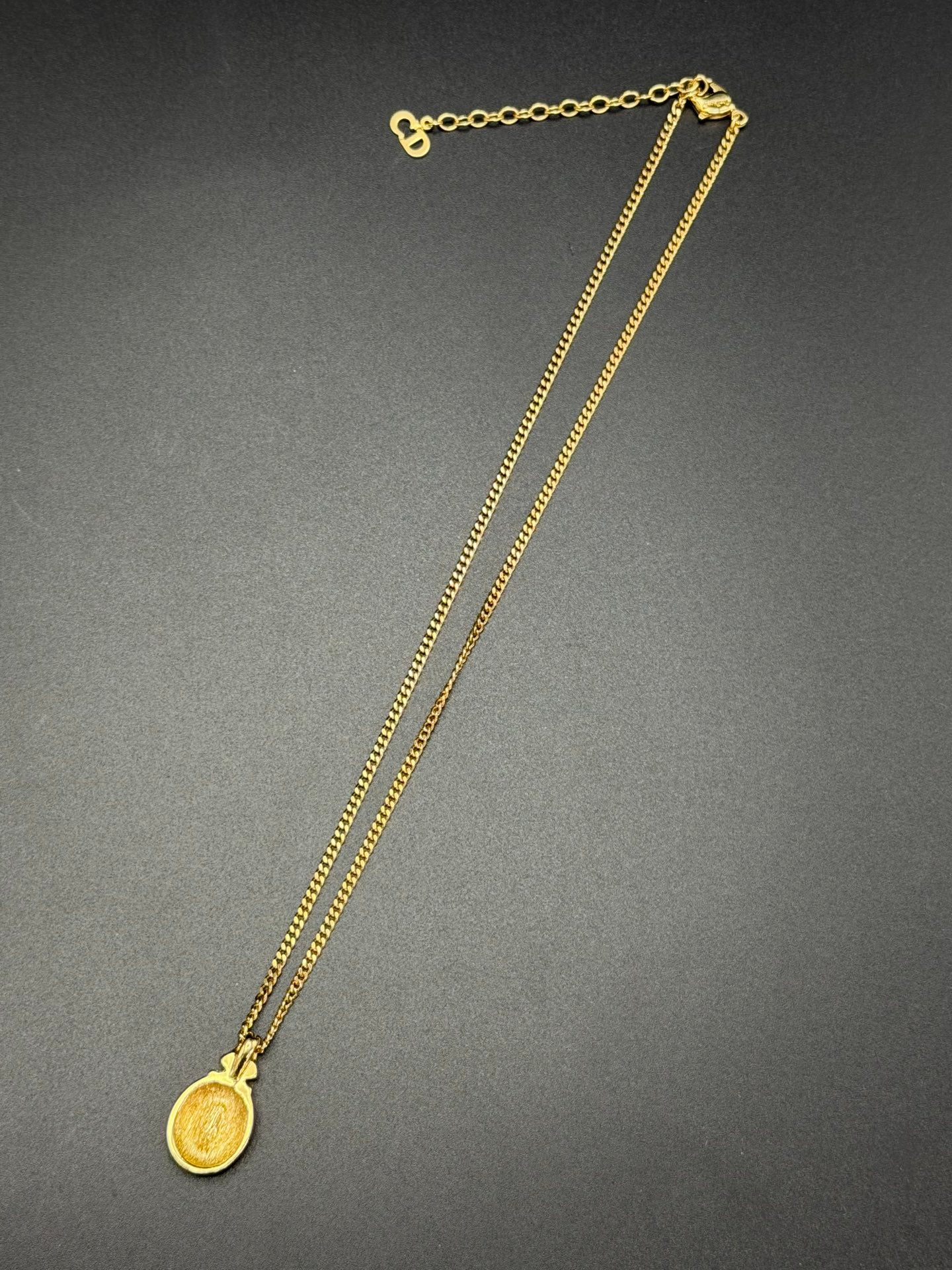 DIOR Vintage Necklace Enamel Rhinestone