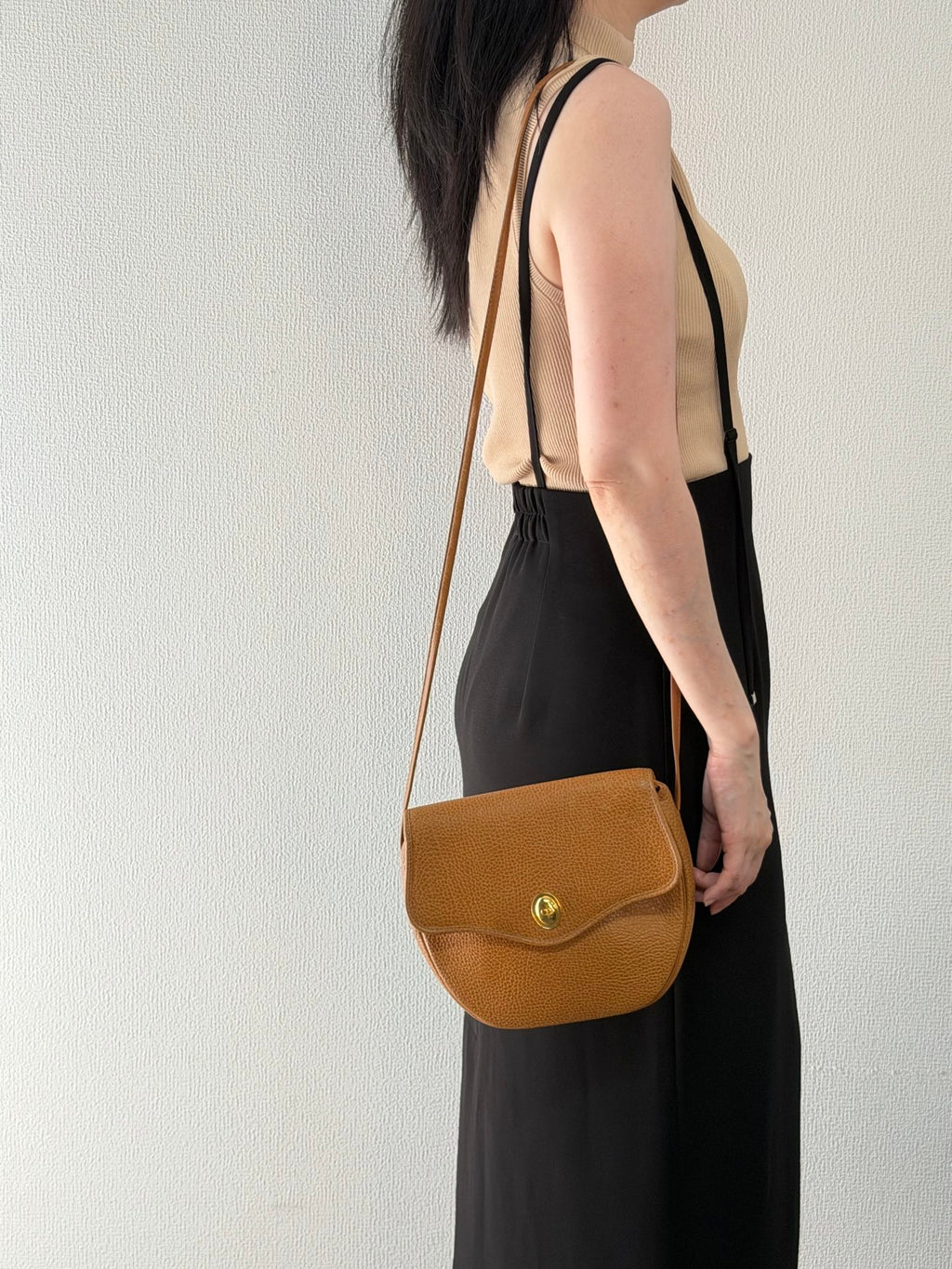 Christian Dior Vintage CD Logo Pebble Leather Flap Shoulder Bag