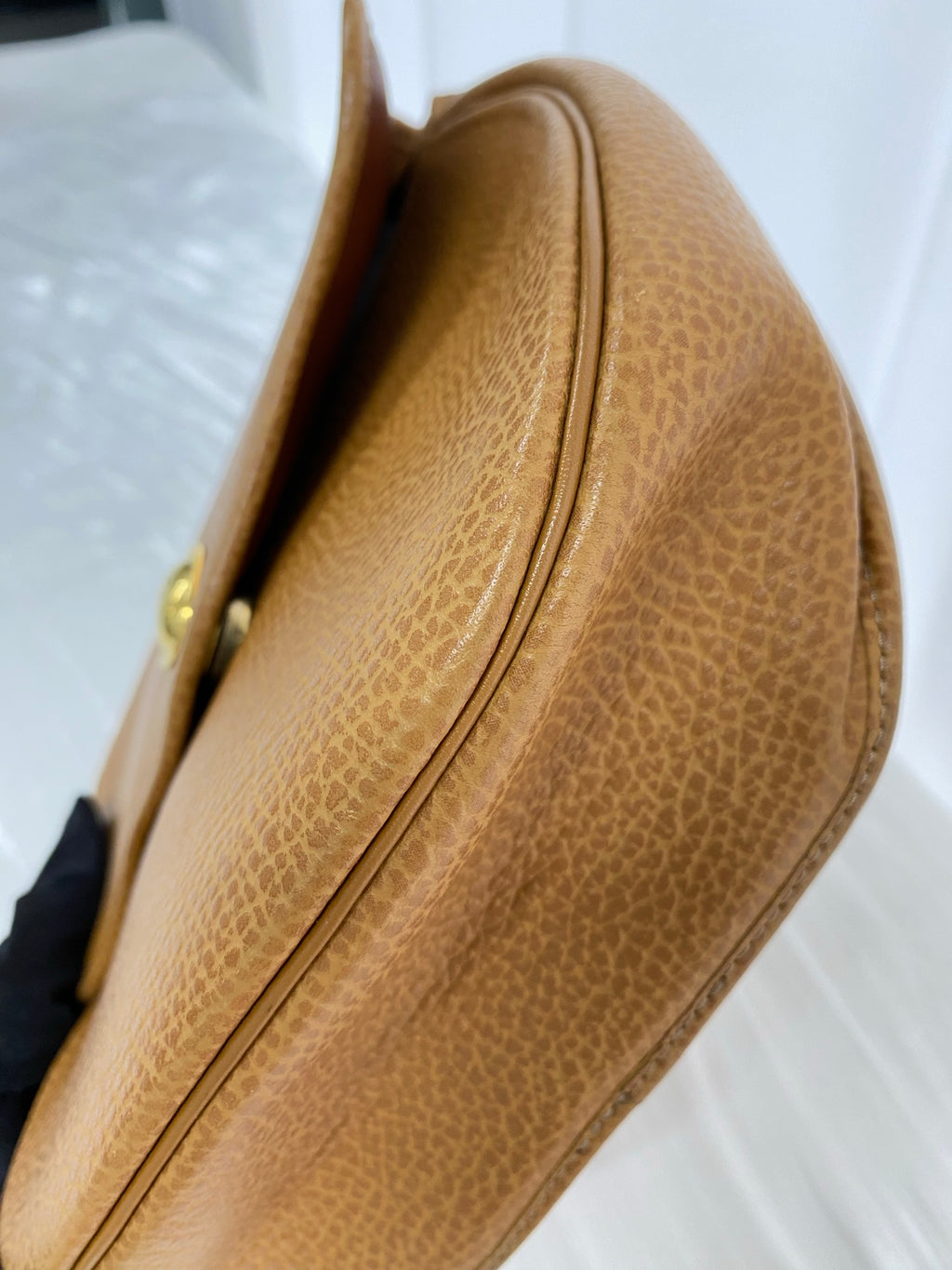 Christian Dior Vintage CD Logo Pebble Leather Flap Shoulder Bag
