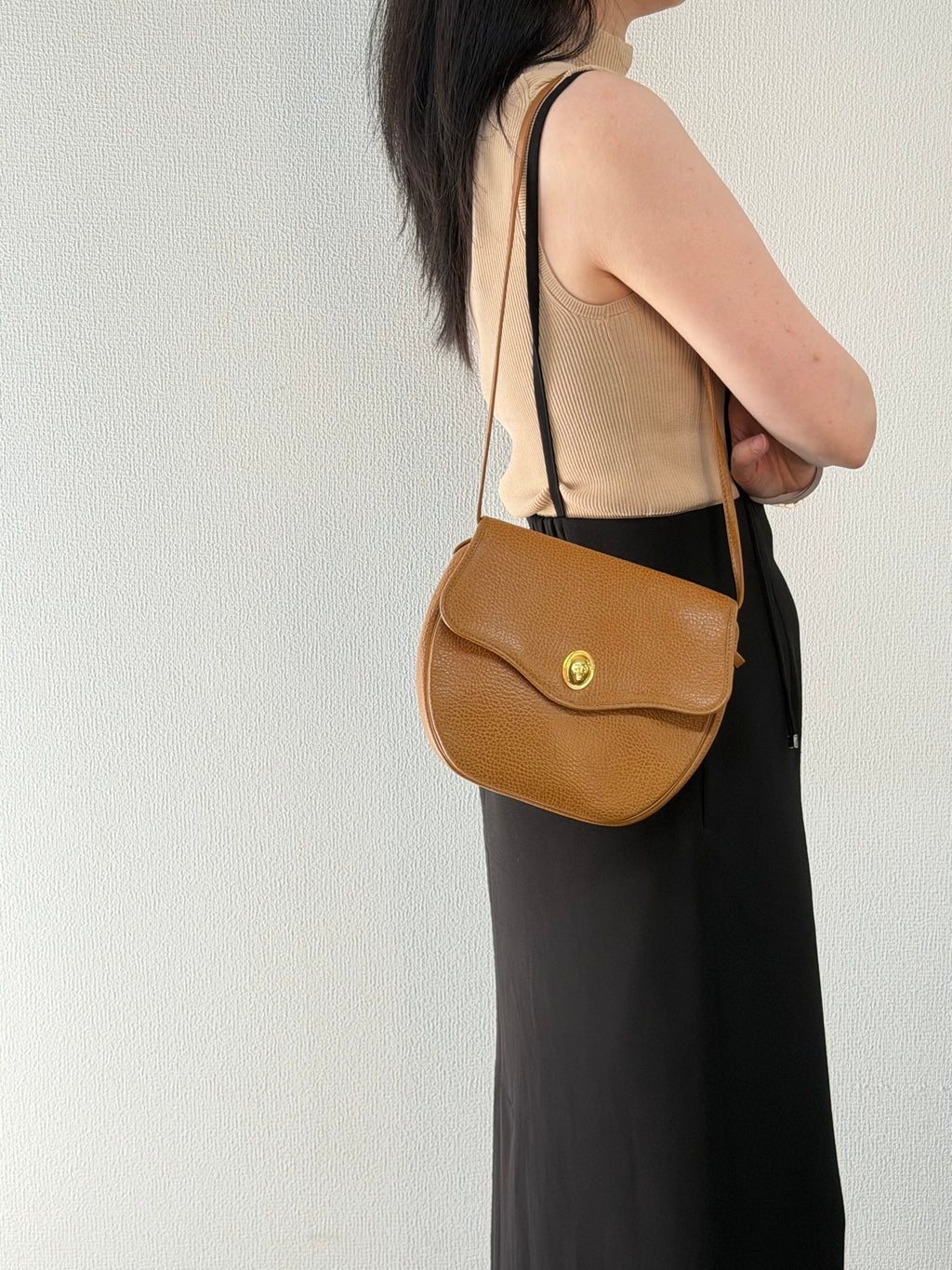 Christian Dior Vintage CD Logo Pebble Leather Flap Shoulder Bag