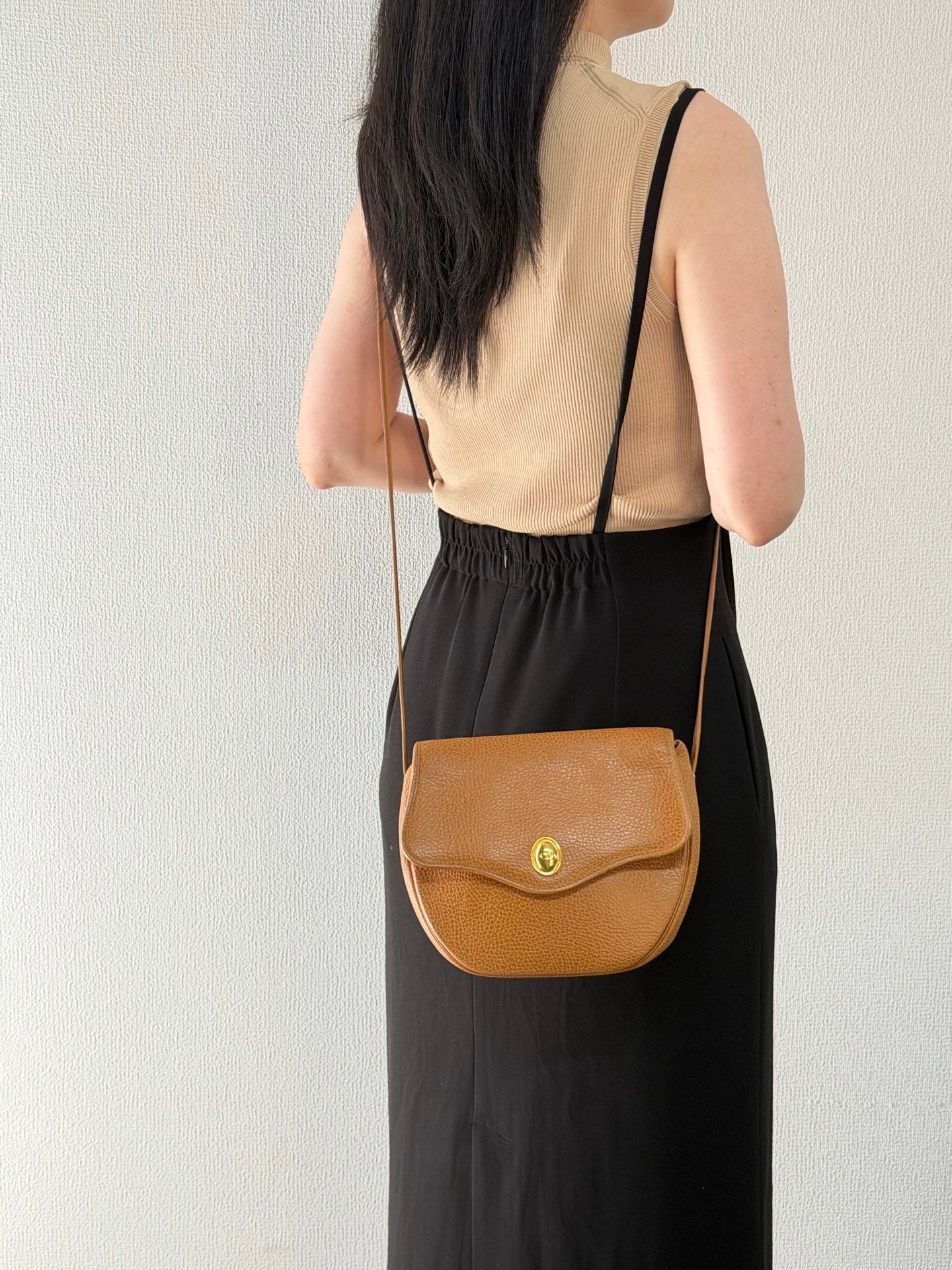Christian Dior Vintage CD Logo Pebble Leather Flap Shoulder Bag