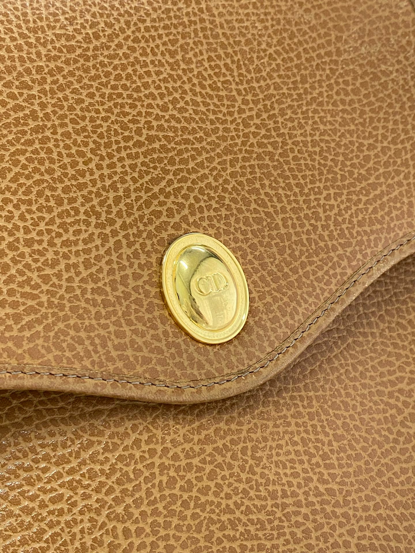 Christian Dior Vintage CD Logo Pebble Leather Flap Shoulder Bag