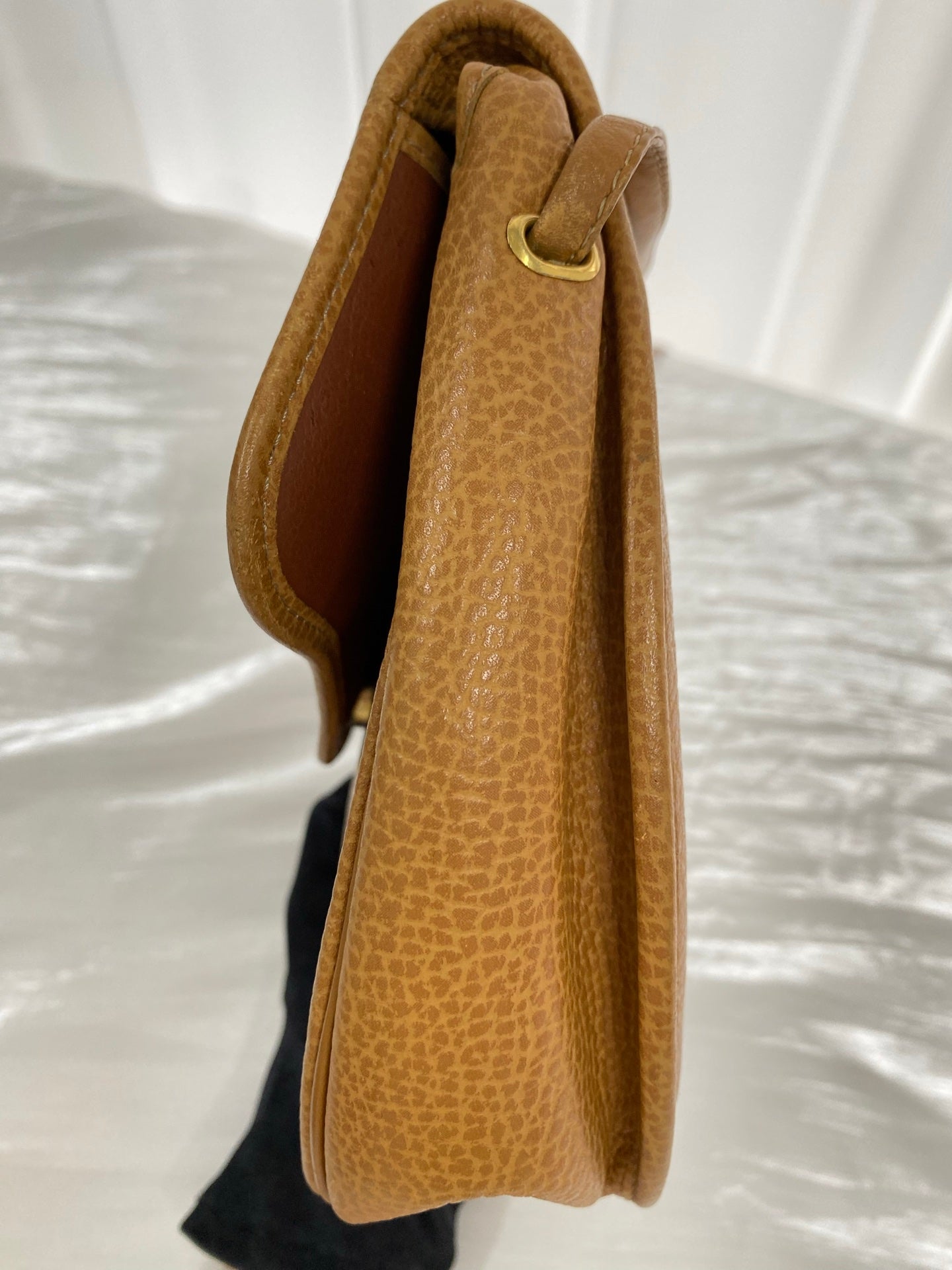 Christian Dior Vintage CD Logo Pebble Leather Flap Shoulder Bag