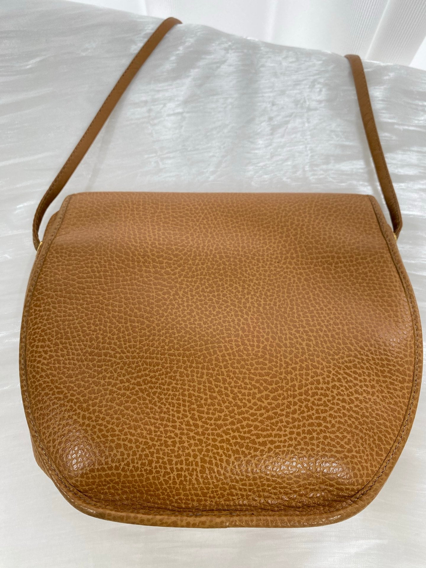 Christian Dior Vintage CD Logo Pebble Leather Flap Shoulder Bag