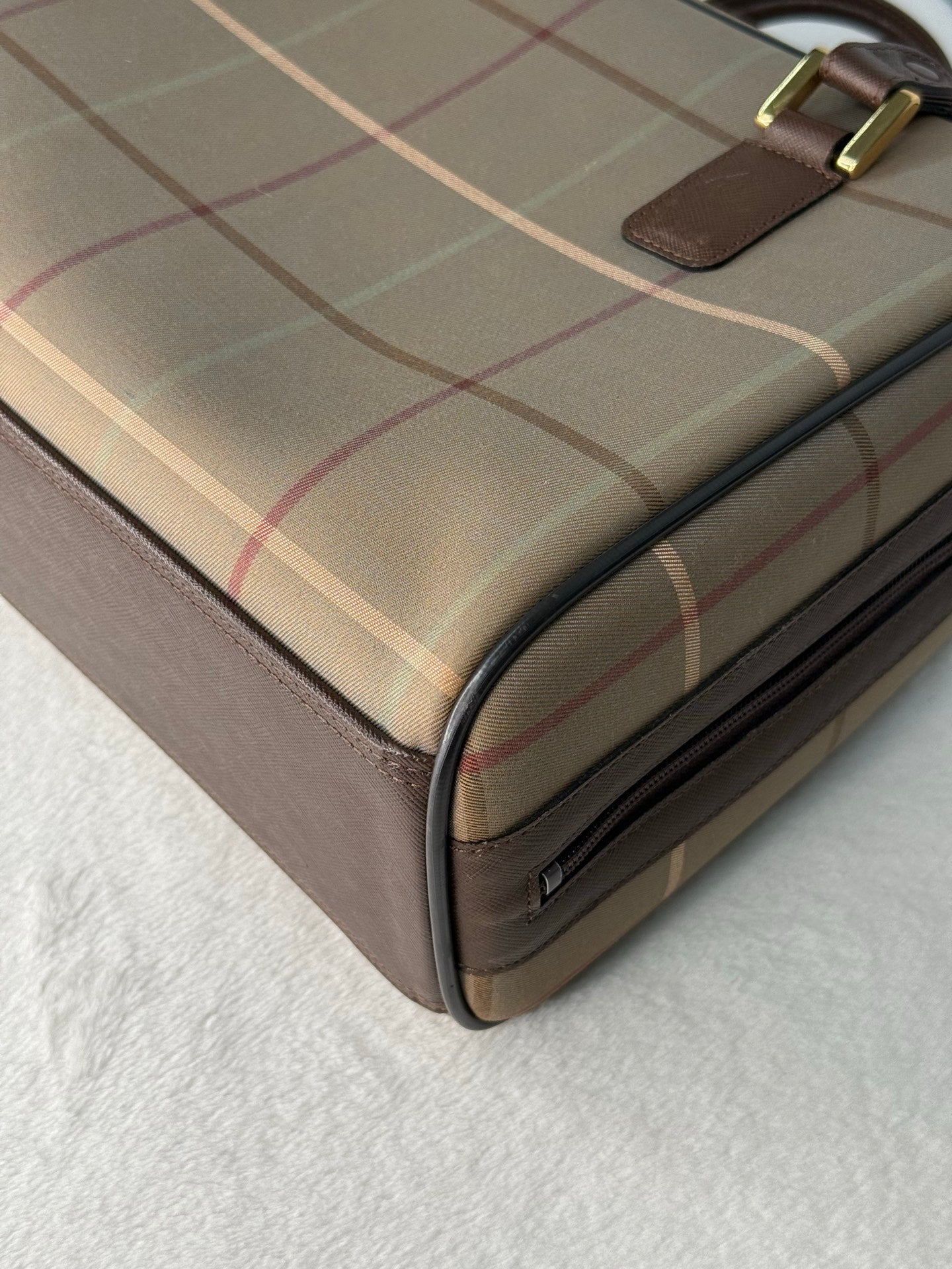 BURBERRY Check Pattern Handbag