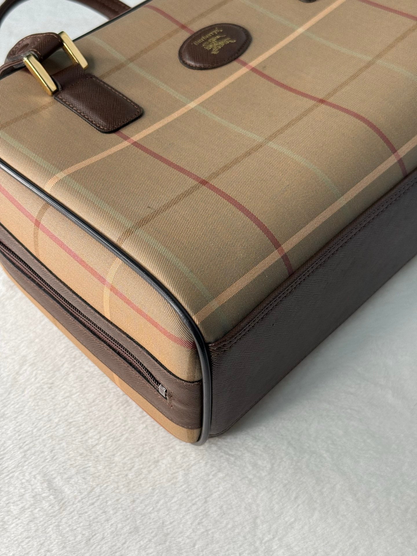 BURBERRY Check Pattern Handbag