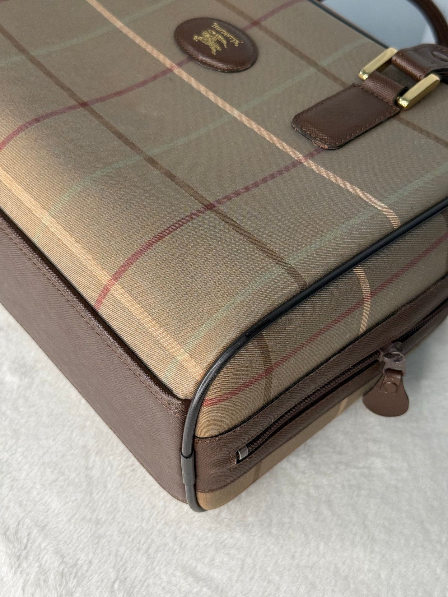 BURBERRY Check Pattern Handbag