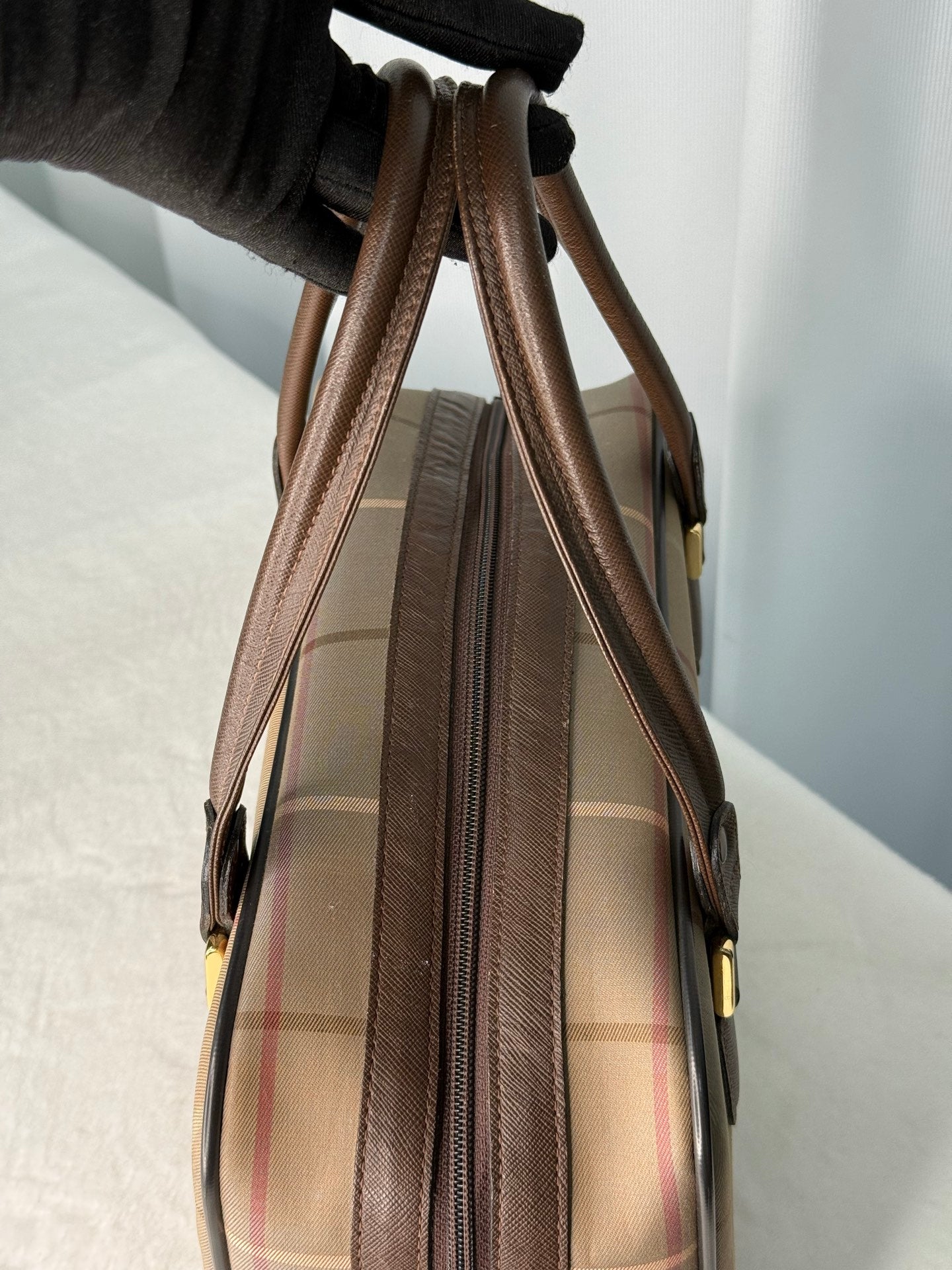 BURBERRY Check Pattern Handbag
