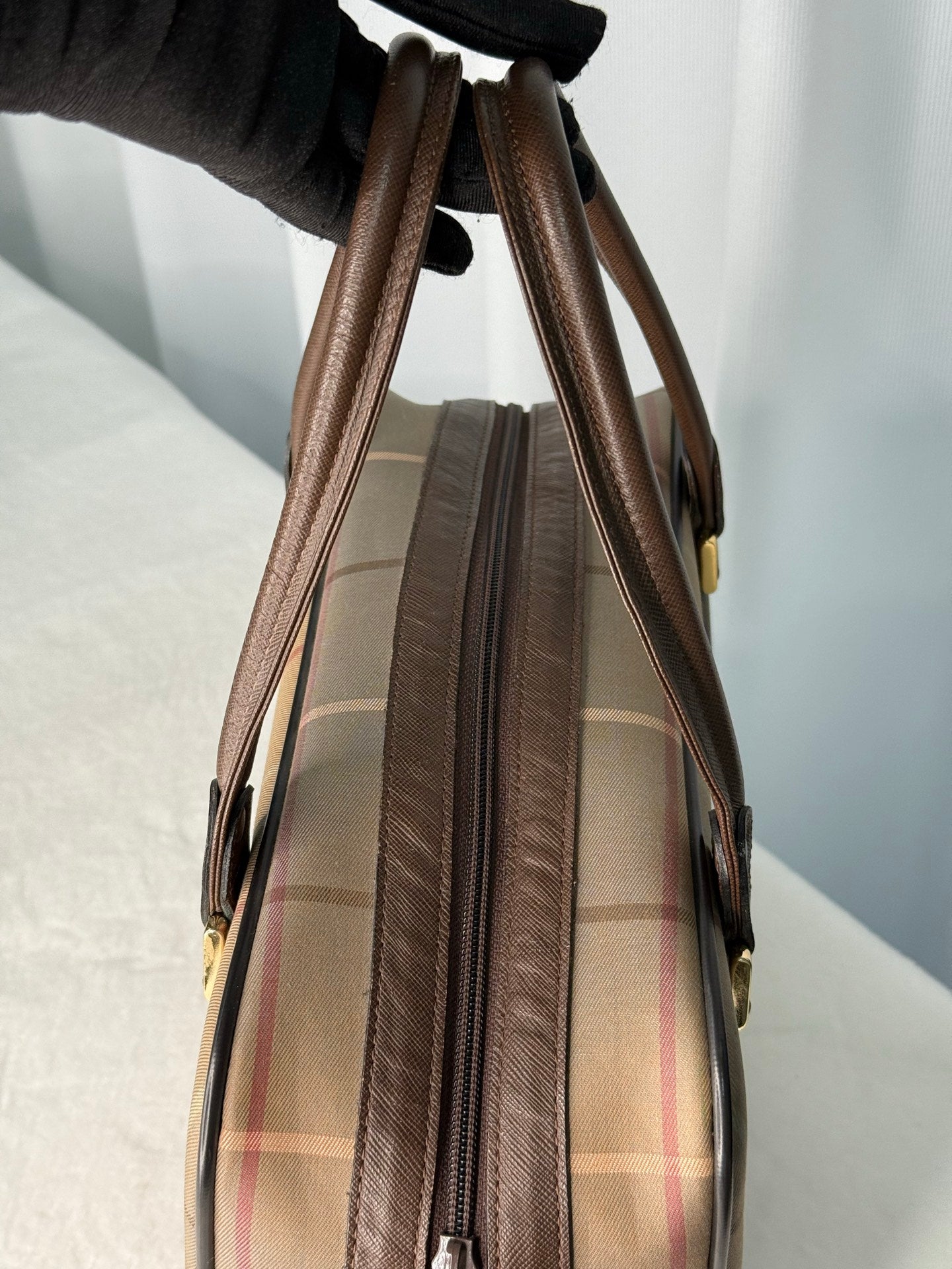BURBERRY Check Pattern Handbag