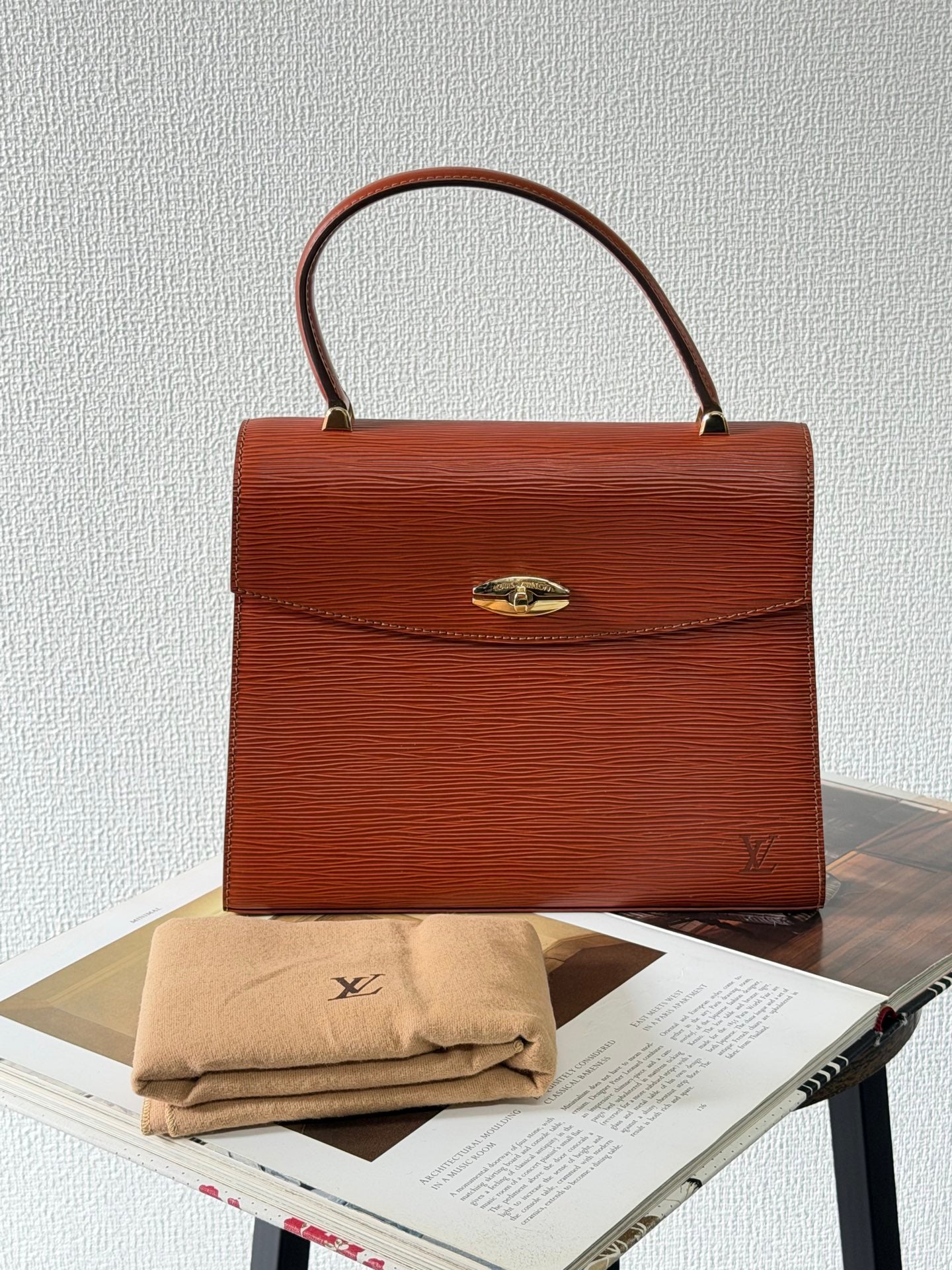 Louis Vuitton Vintage Epi Malesherbes Top Handle Bag Kenya Brown