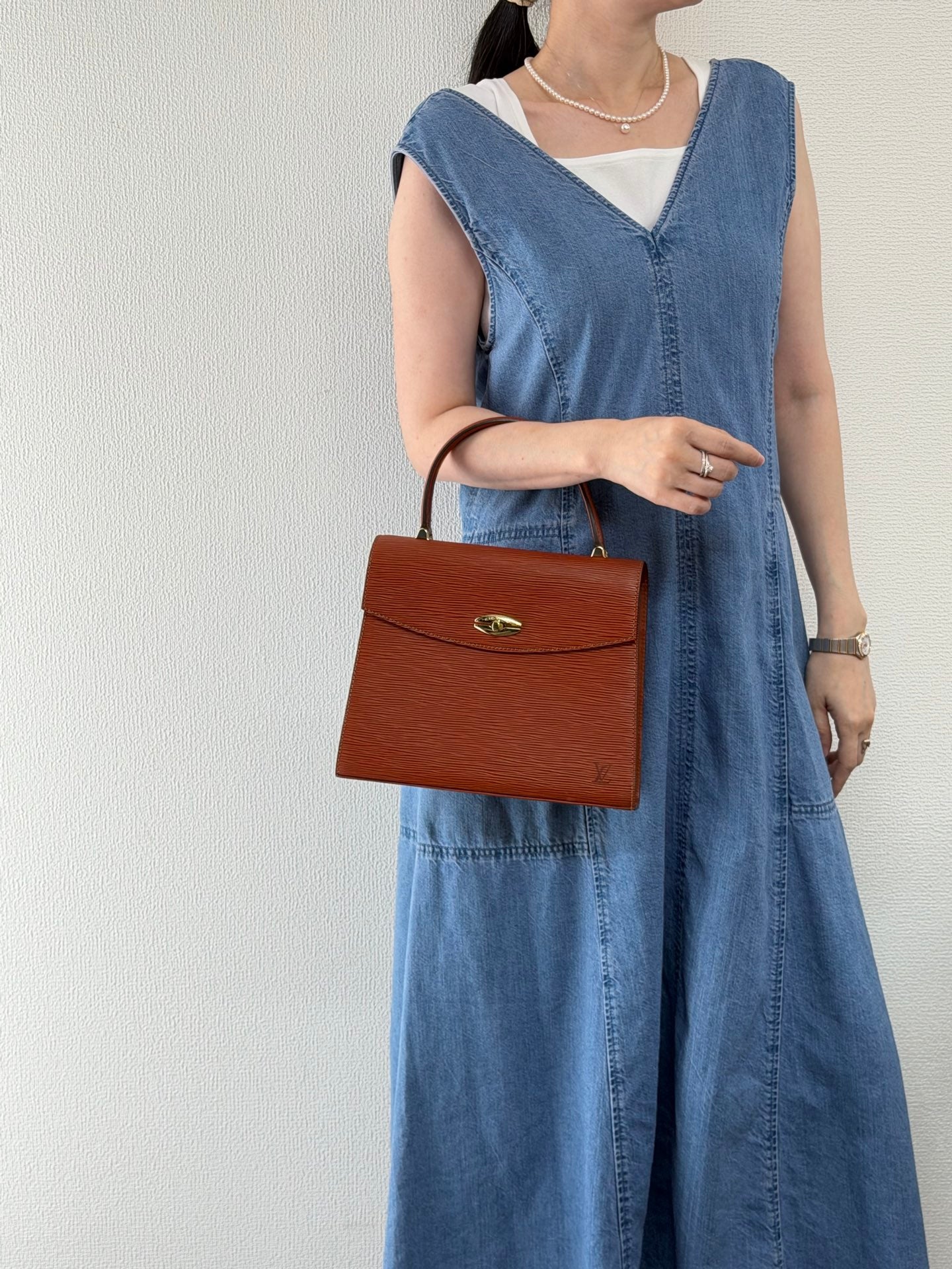 Louis Vuitton Vintage Epi Malesherbes Top Handle Bag Kenya Brown