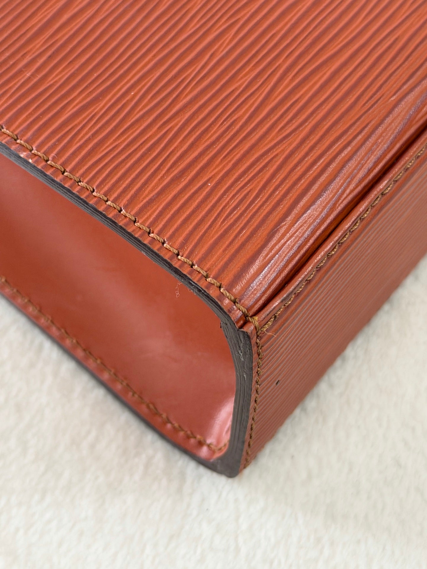 Louis Vuitton Vintage Epi Malesherbes Top Handle Bag Kenya Brown