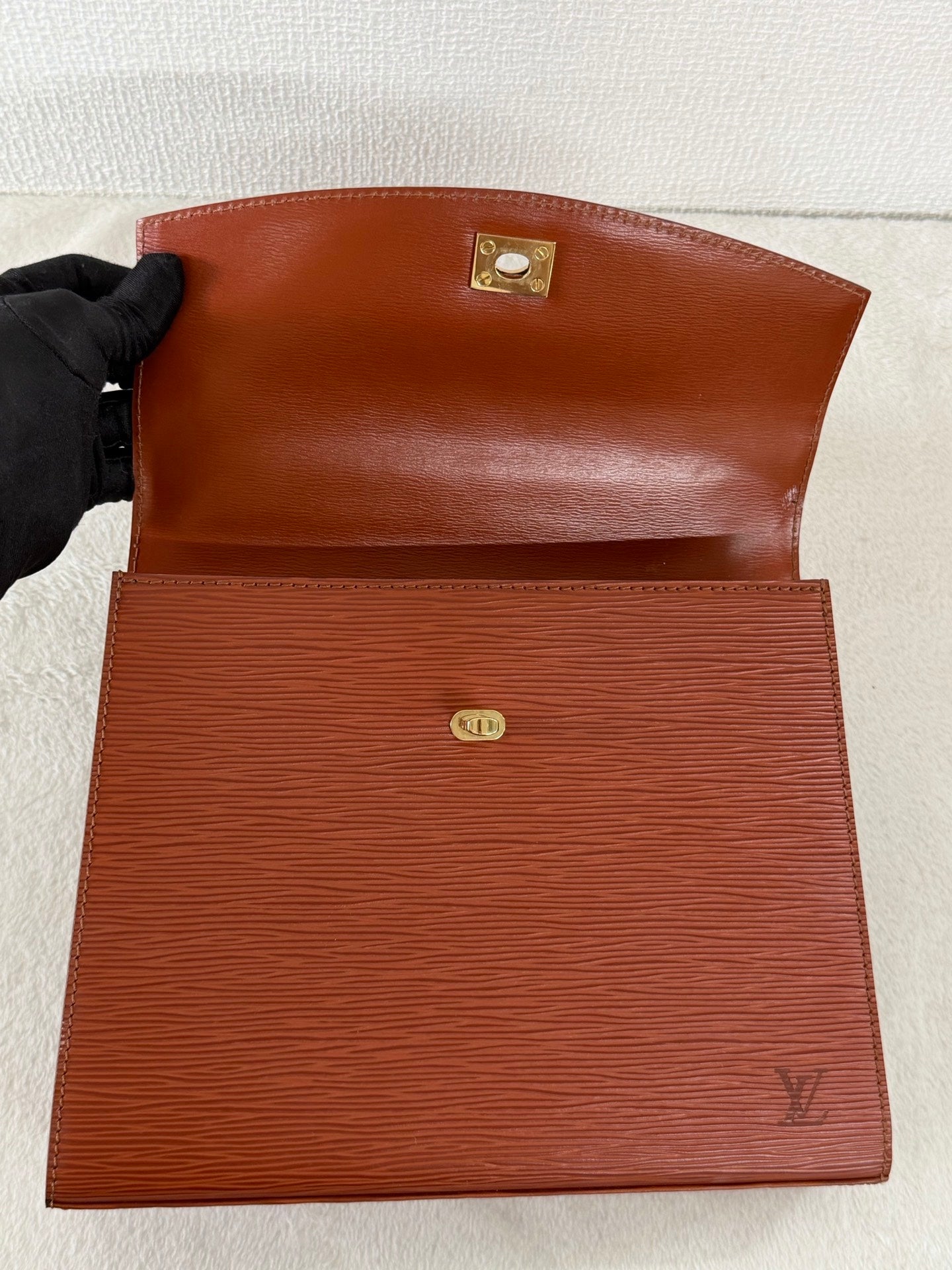Louis Vuitton Vintage Epi Malesherbes Top Handle Bag Kenya Brown