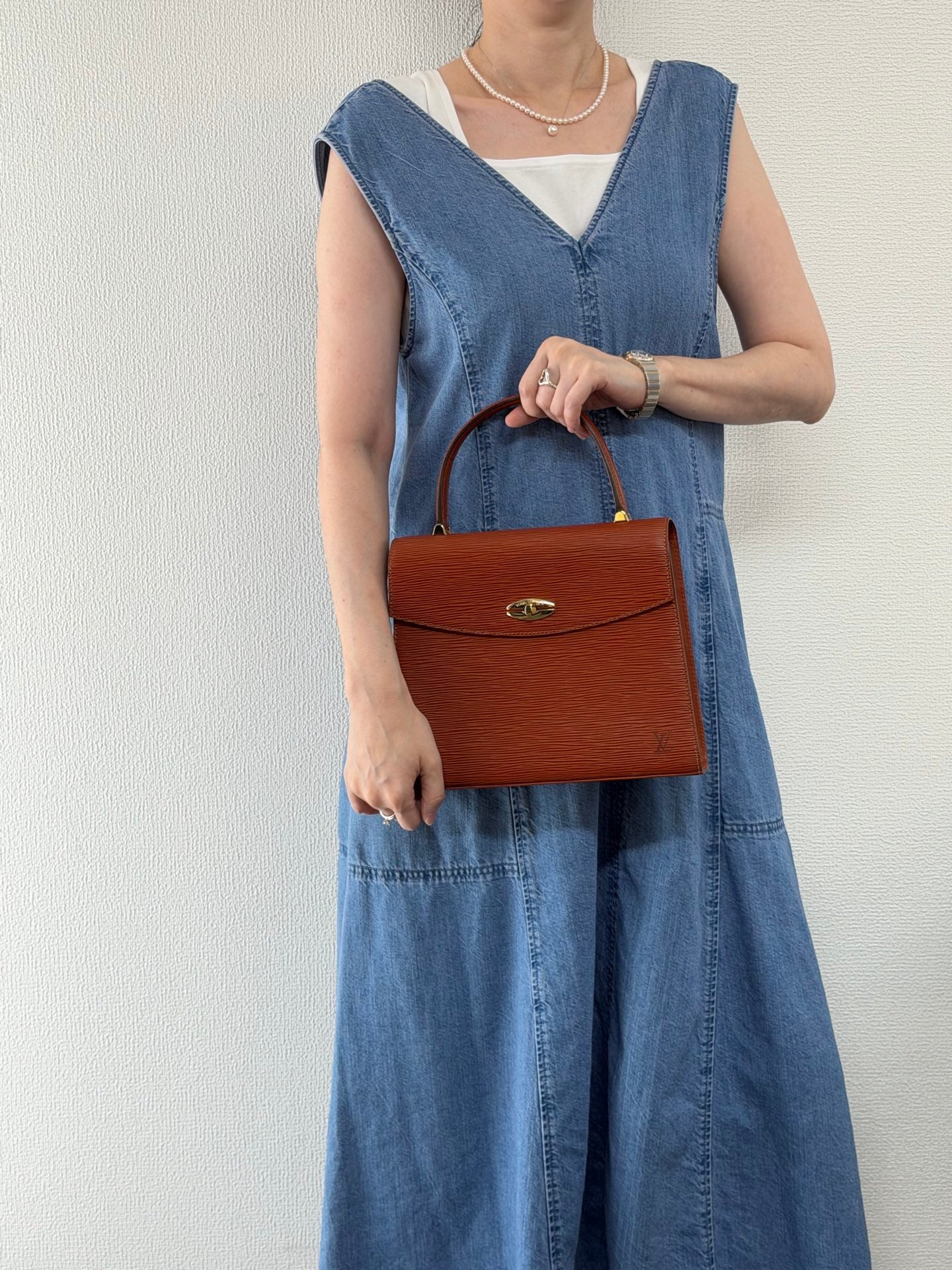 Louis Vuitton Vintage Epi Malesherbes Top Handle Bag Kenya Brown
