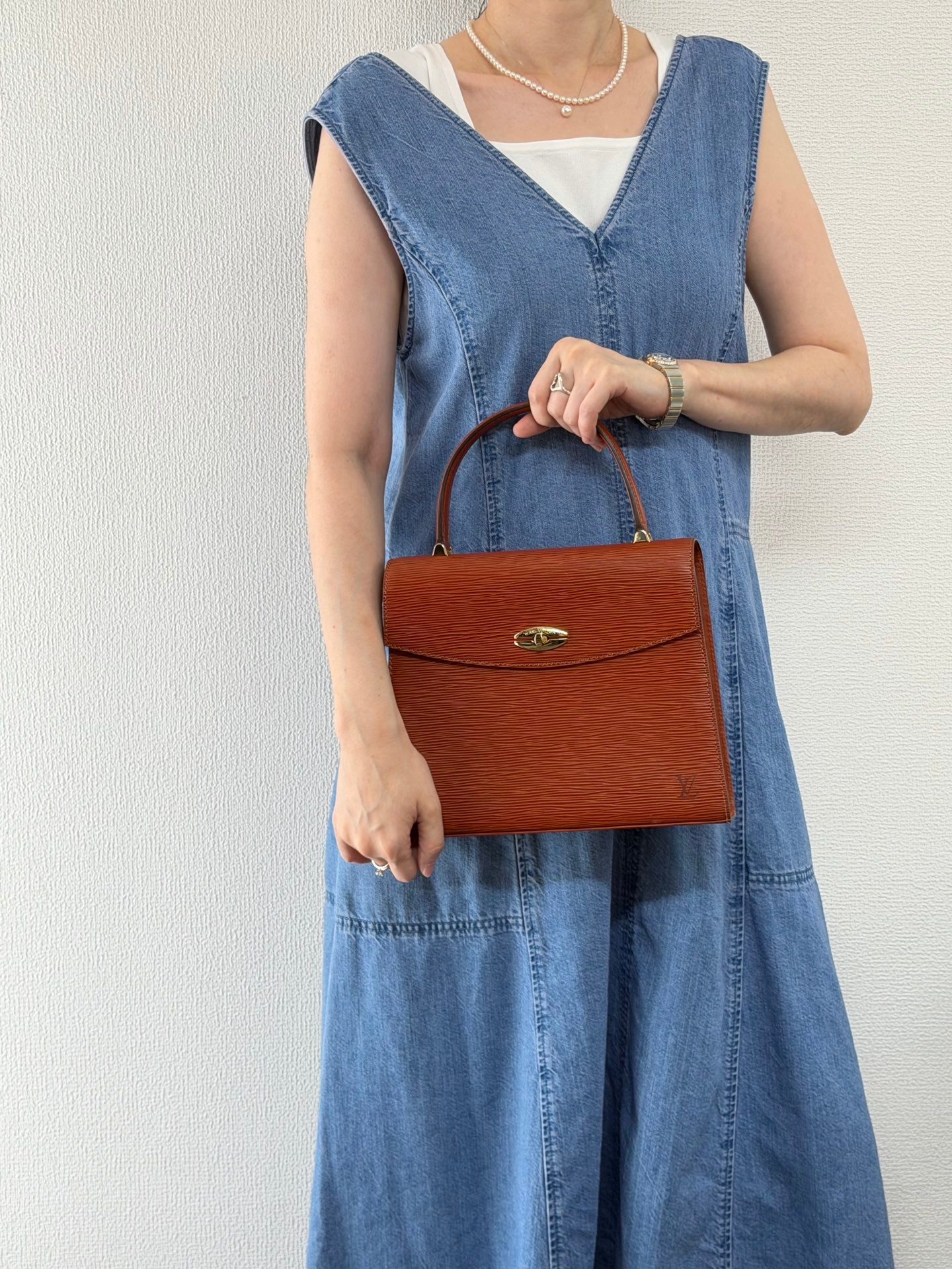 Louis Vuitton Vintage Epi Malesherbes Top Handle Bag Kenya Brown