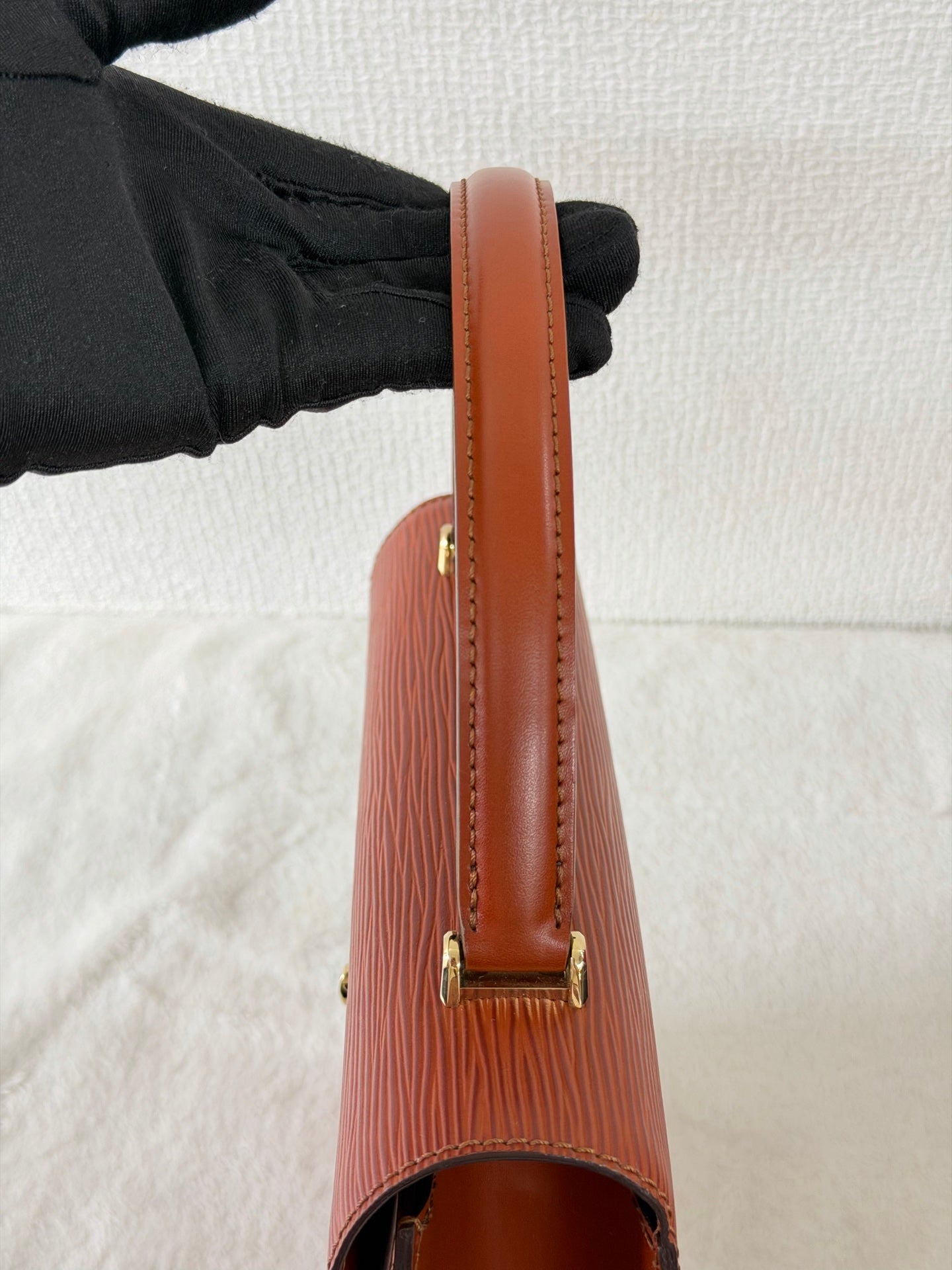 Louis Vuitton Vintage Epi Malesherbes Top Handle Bag Kenya Brown
