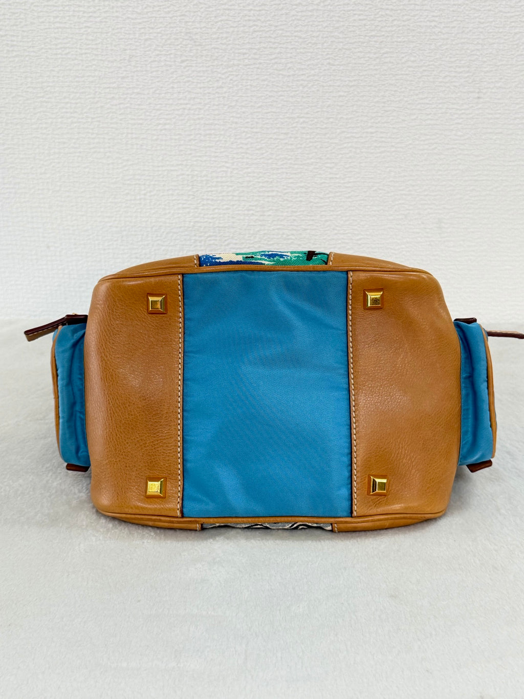 Prada Vintage Venice Print Canvas Shoulder Bag