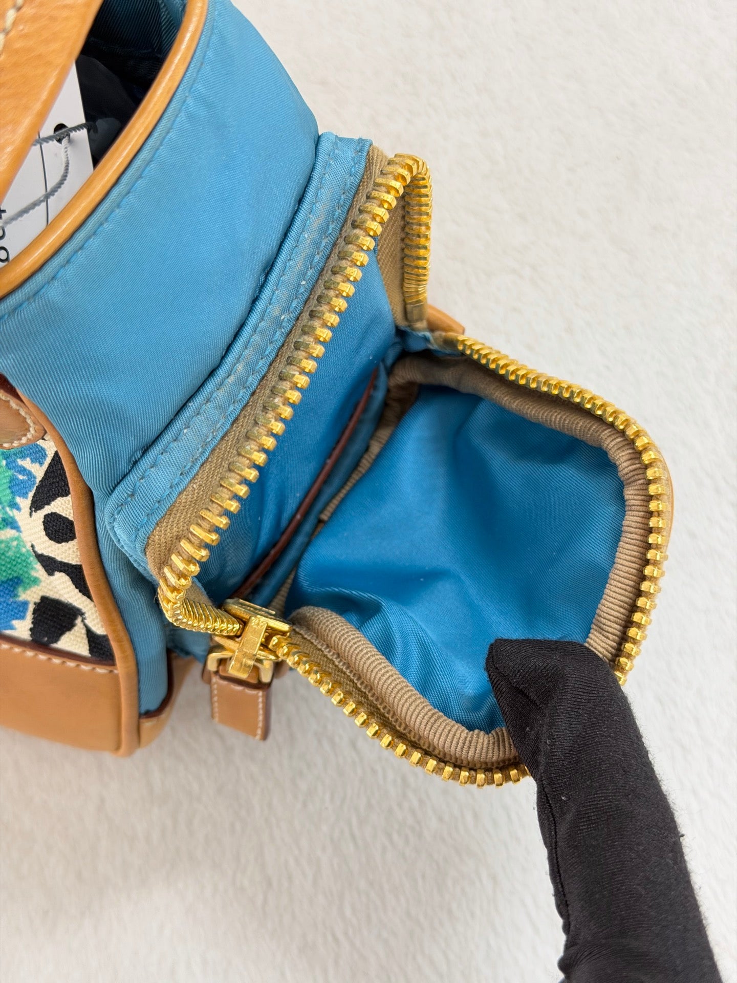 Prada Vintage Venice Print Canvas Shoulder Bag