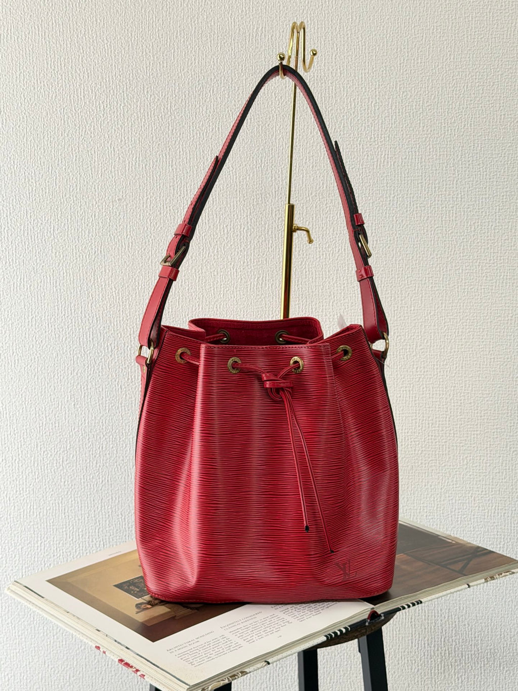 Louis Vuitton Vintage Epi Petit Noe Bucket Bag Castilian Red