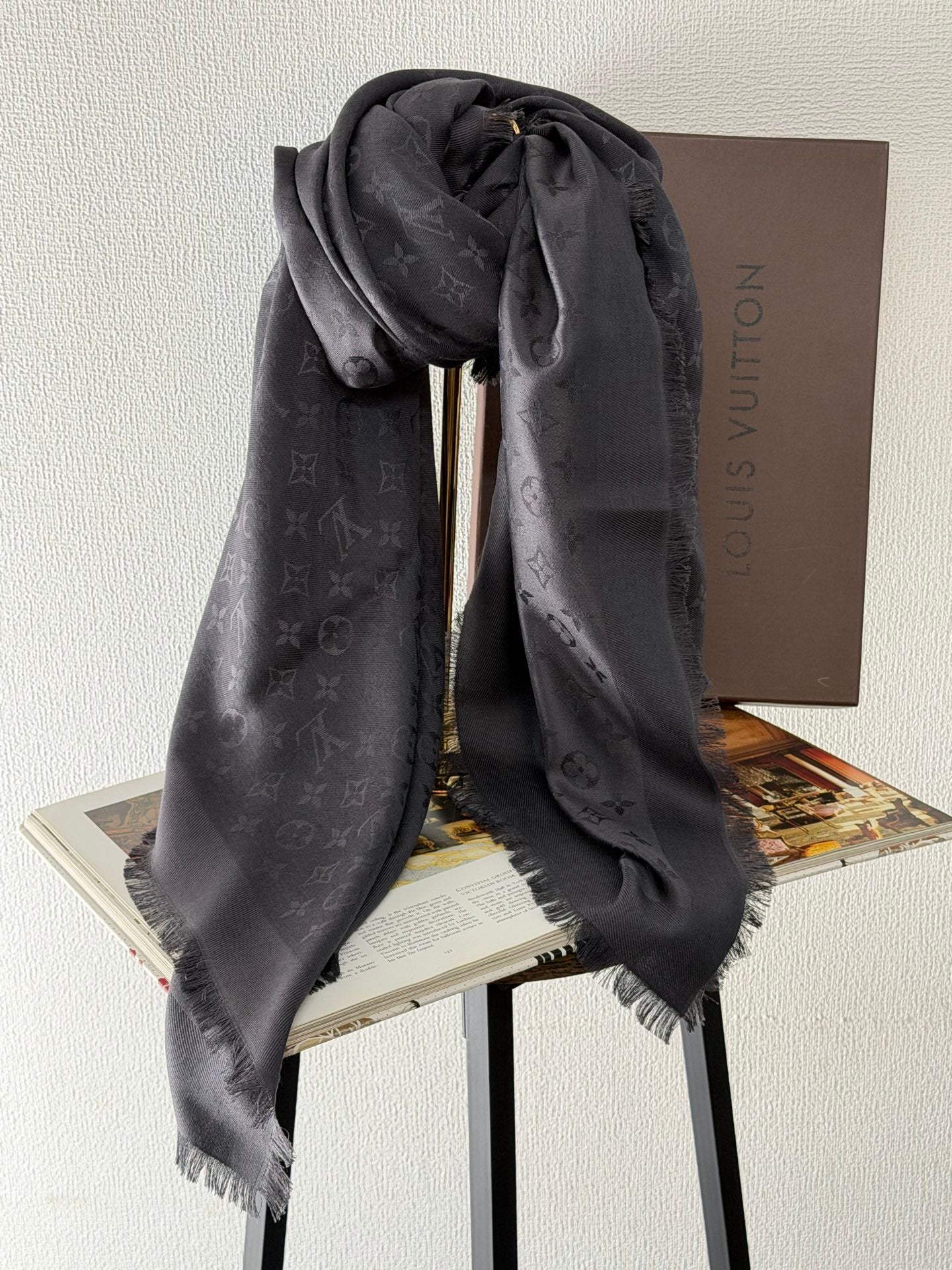 Louis Vuitton Monogram Denim Shawl Anthracite