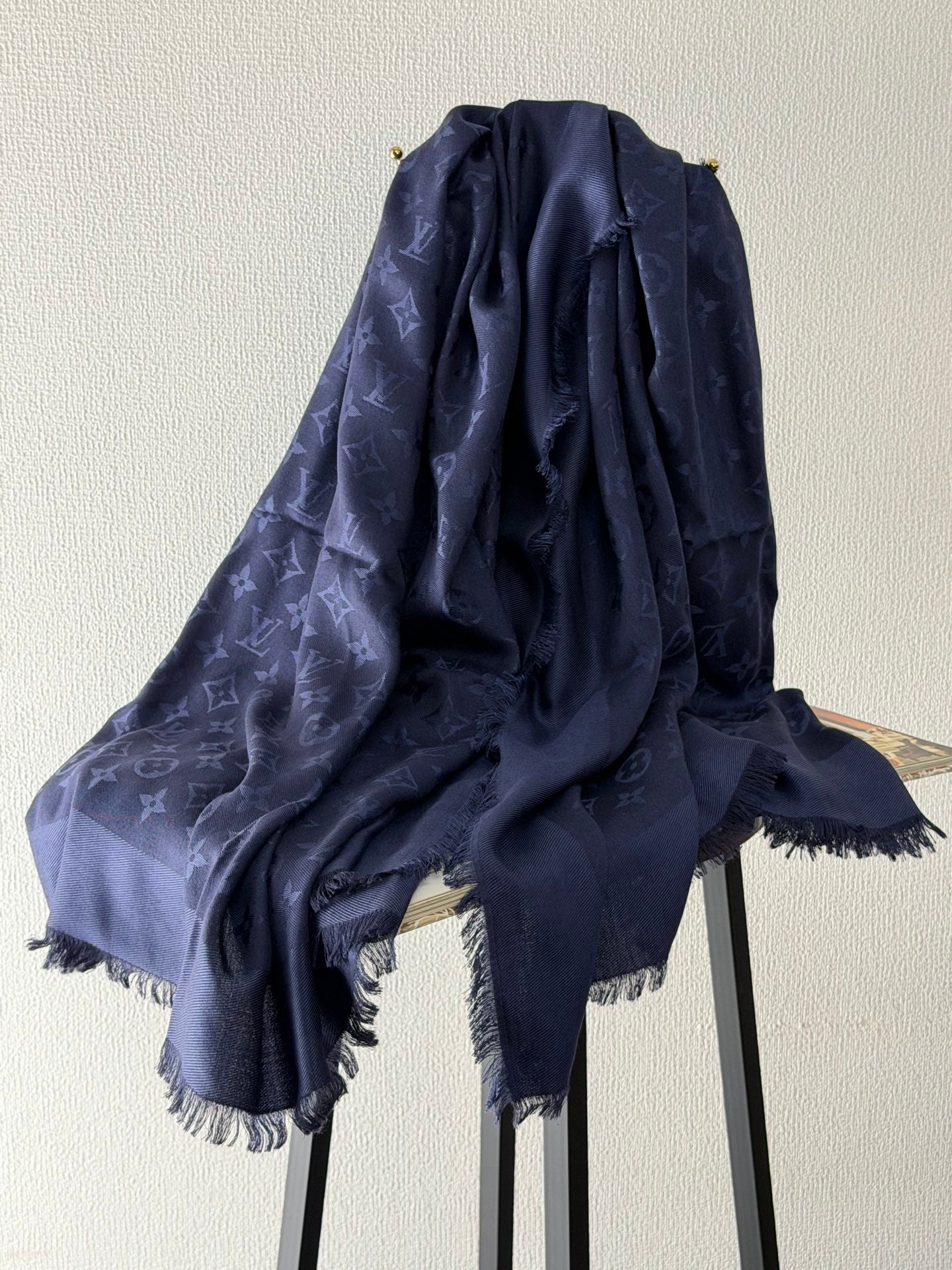 Louis Vuitton Monogram Denim Shawl Navy Blue