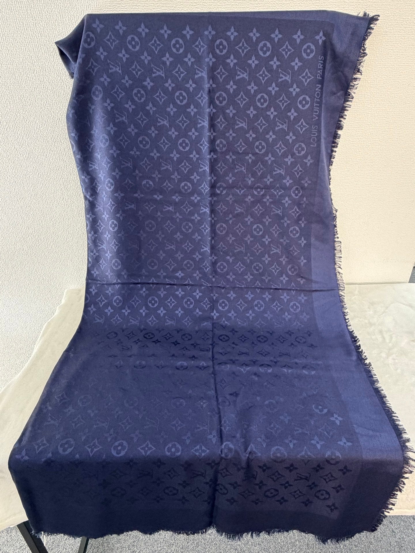 Louis Vuitton Monogram Denim Shawl Navy Blue
