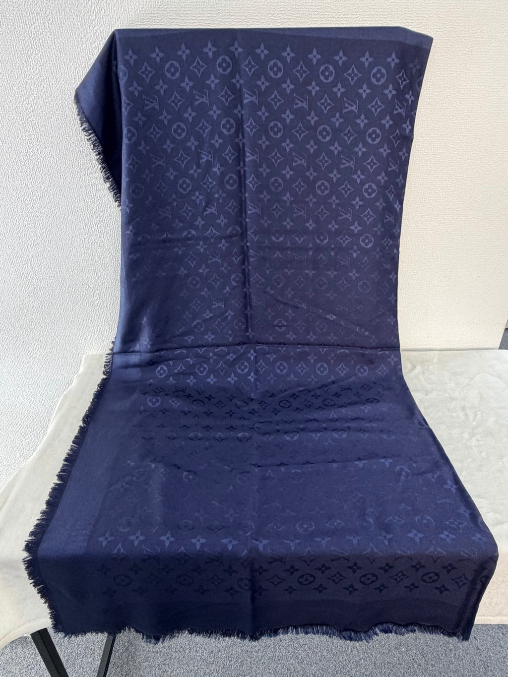 Louis Vuitton Monogram Denim Shawl Navy Blue