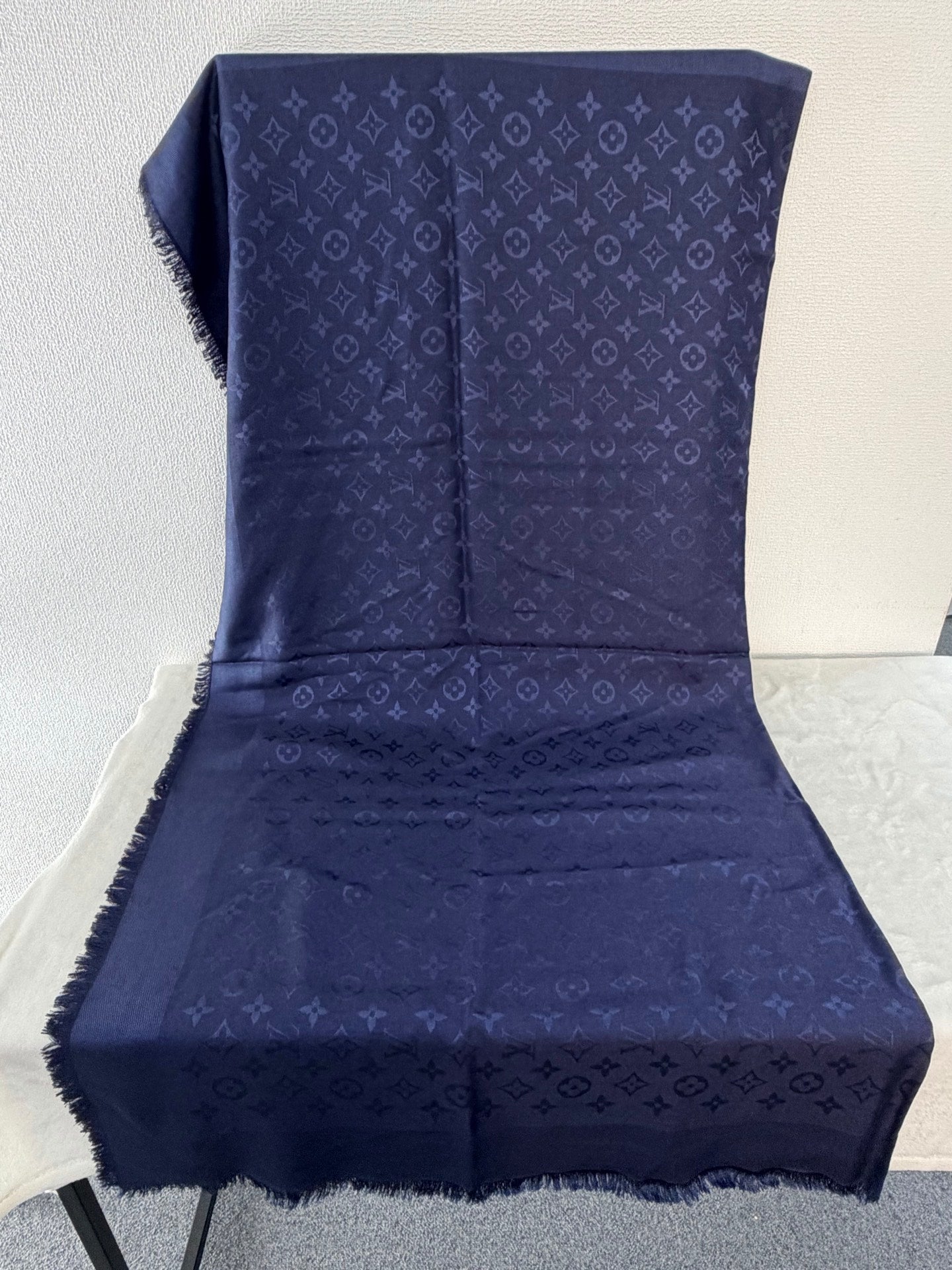 Louis Vuitton Monogram Denim Shawl Navy Blue