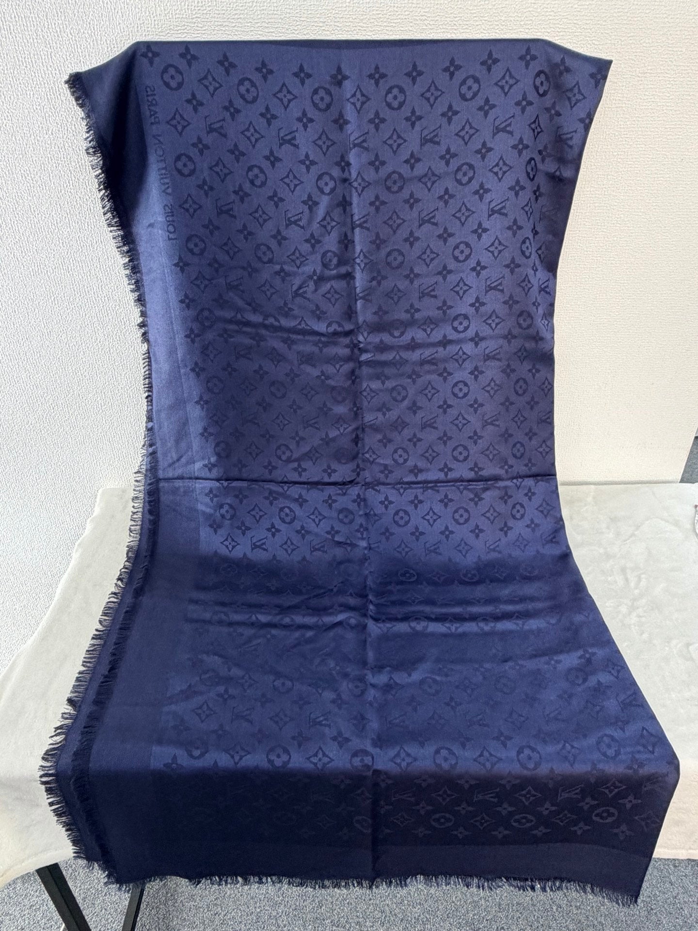 Louis Vuitton Monogram Denim Shawl Navy Blue