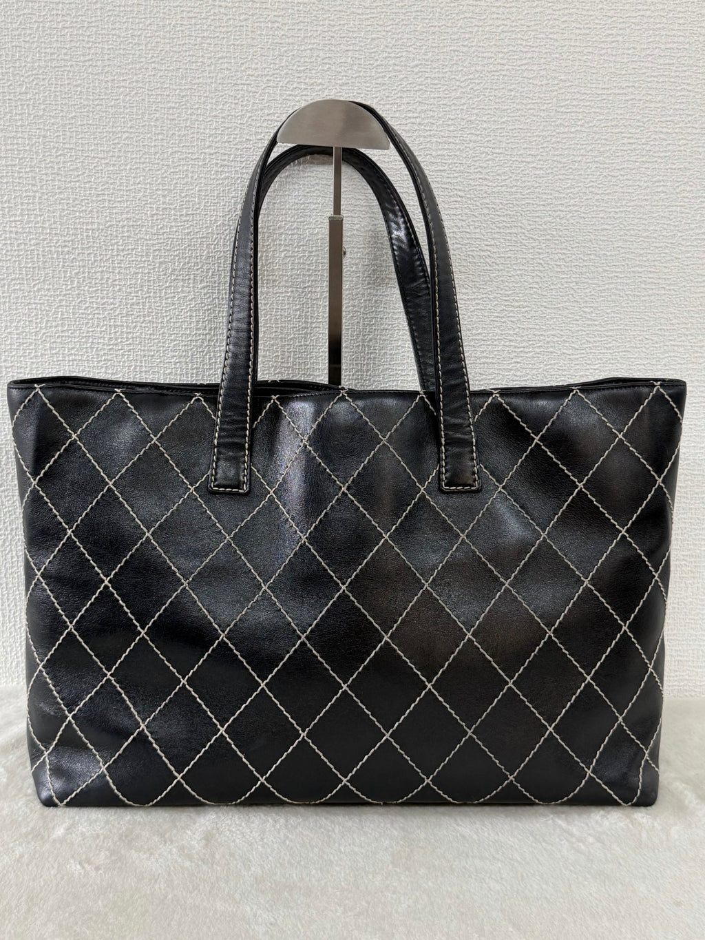 Chanel Vintage Wild Stitch Calfskin Tote Bag Black