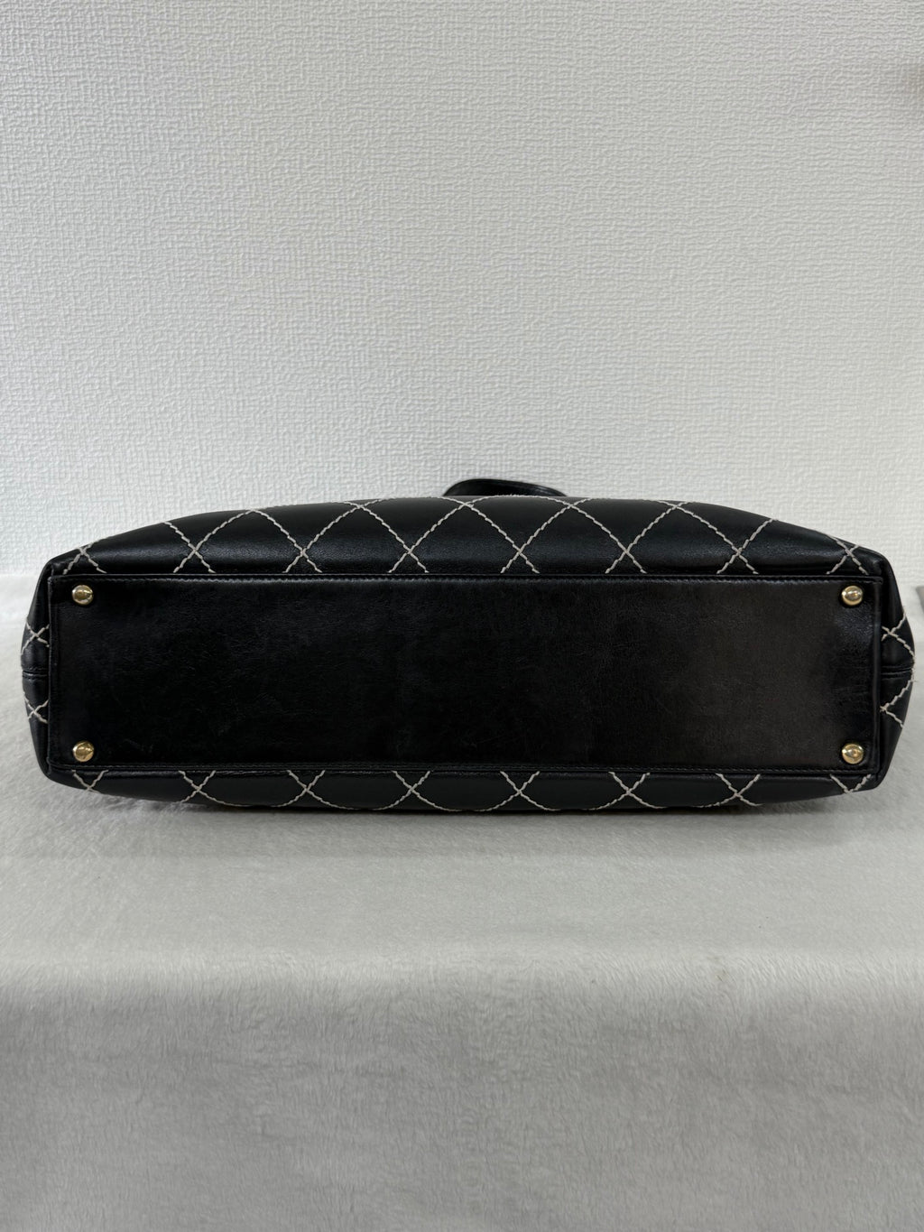 Chanel Vintage Wild Stitch Calfskin Tote Bag Black