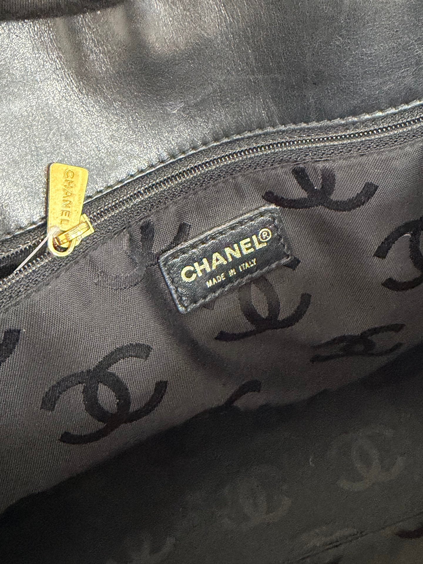 Chanel Vintage Wild Stitch Calfskin Tote Bag Black