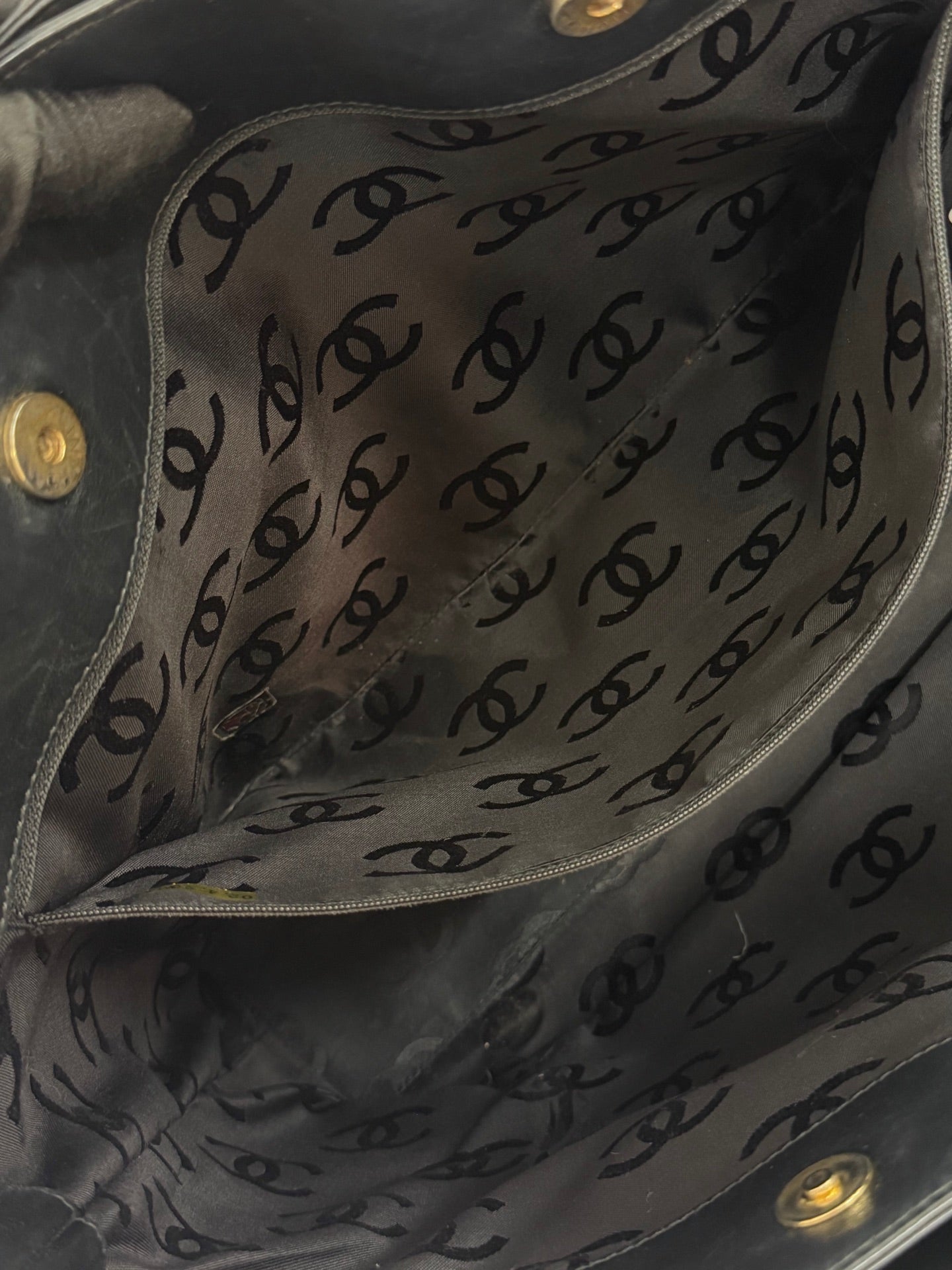 Chanel Vintage Wild Stitch Calfskin Tote Bag Black