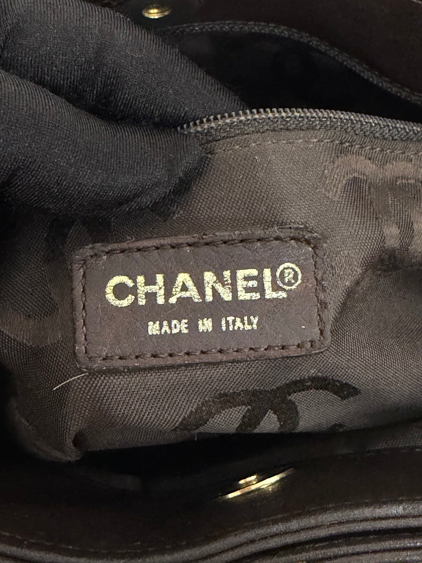 Chanel Vintage Wild Stitch Lambskin Tote Bag Dark Brown