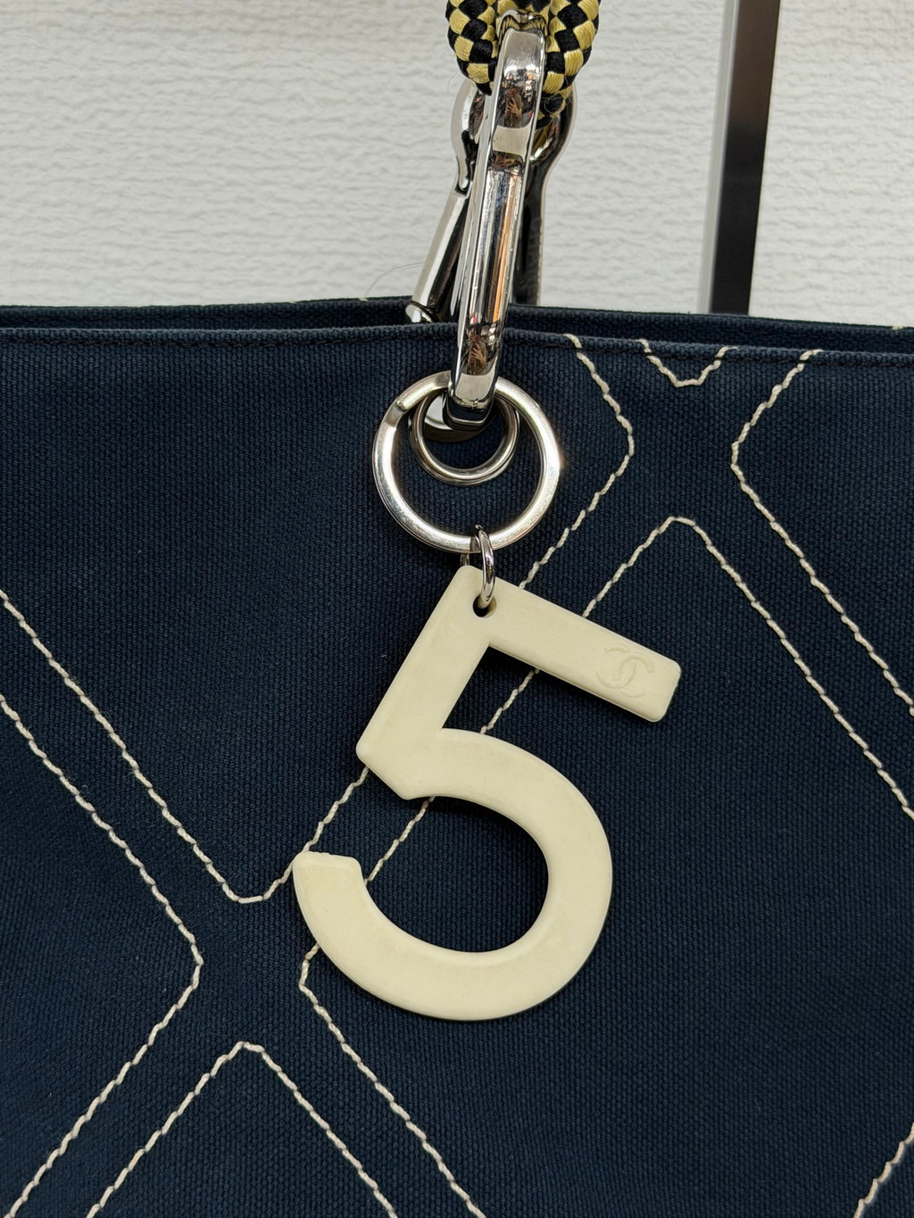 Chanel 2004 Cruise Line Monogram No. 5 Shoulder Tote with Charm