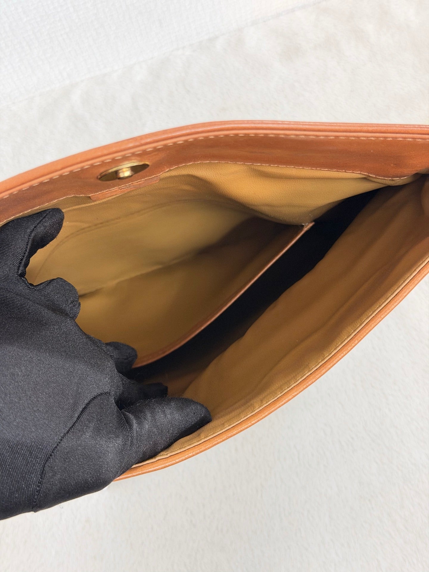 Celine Vintage Macadam Canvas Clutch Bag Brown