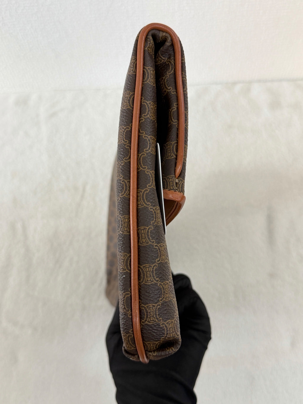 Celine Vintage Macadam Canvas Clutch Bag Brown