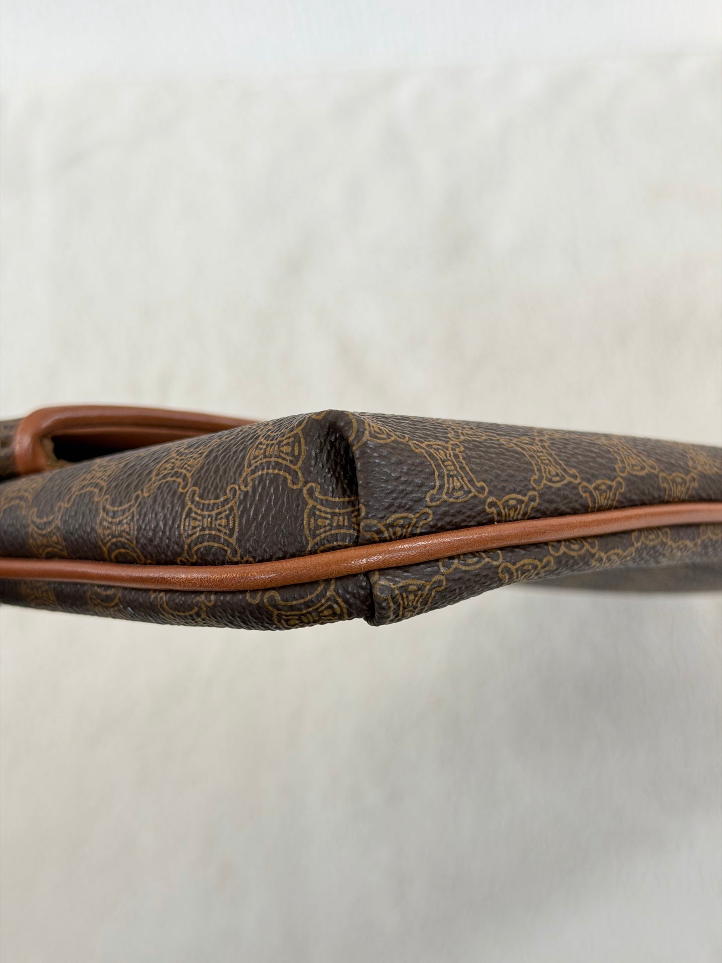 Celine Vintage Macadam Canvas Clutch Bag Brown