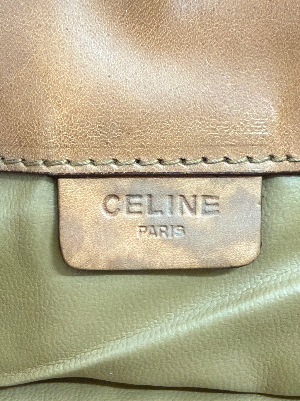 Celine Vintage Macadam Canvas Clutch Bag Brown