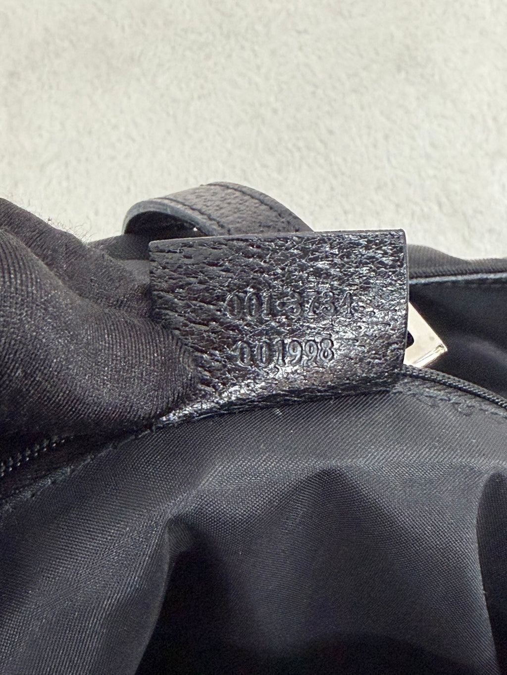 Gucci Vintage Piston Lock Jackie Nylon Flap Shoulder Bag Black