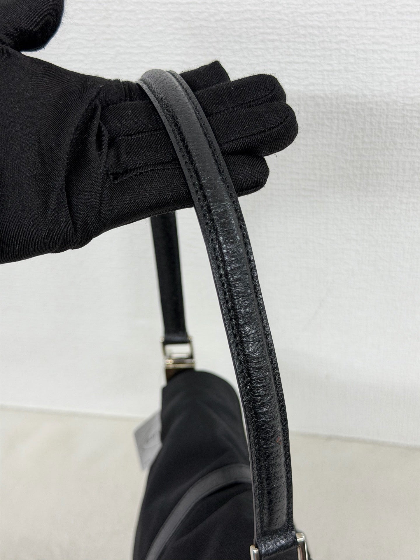 Gucci Vintage Piston Lock Jackie Nylon Flap Shoulder Bag Black
