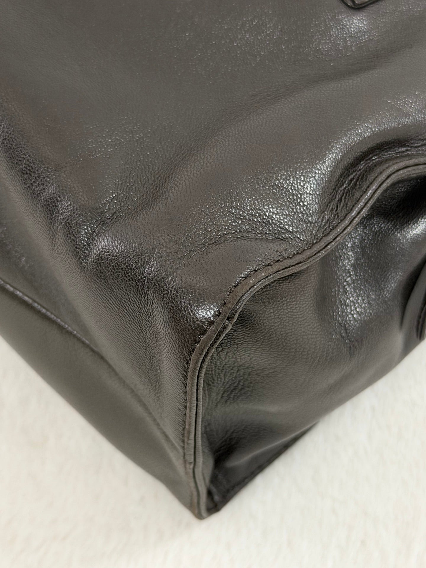 Prada Vintage Nappa Leather Twin Zip Square Shoulder Bag Dark Brown